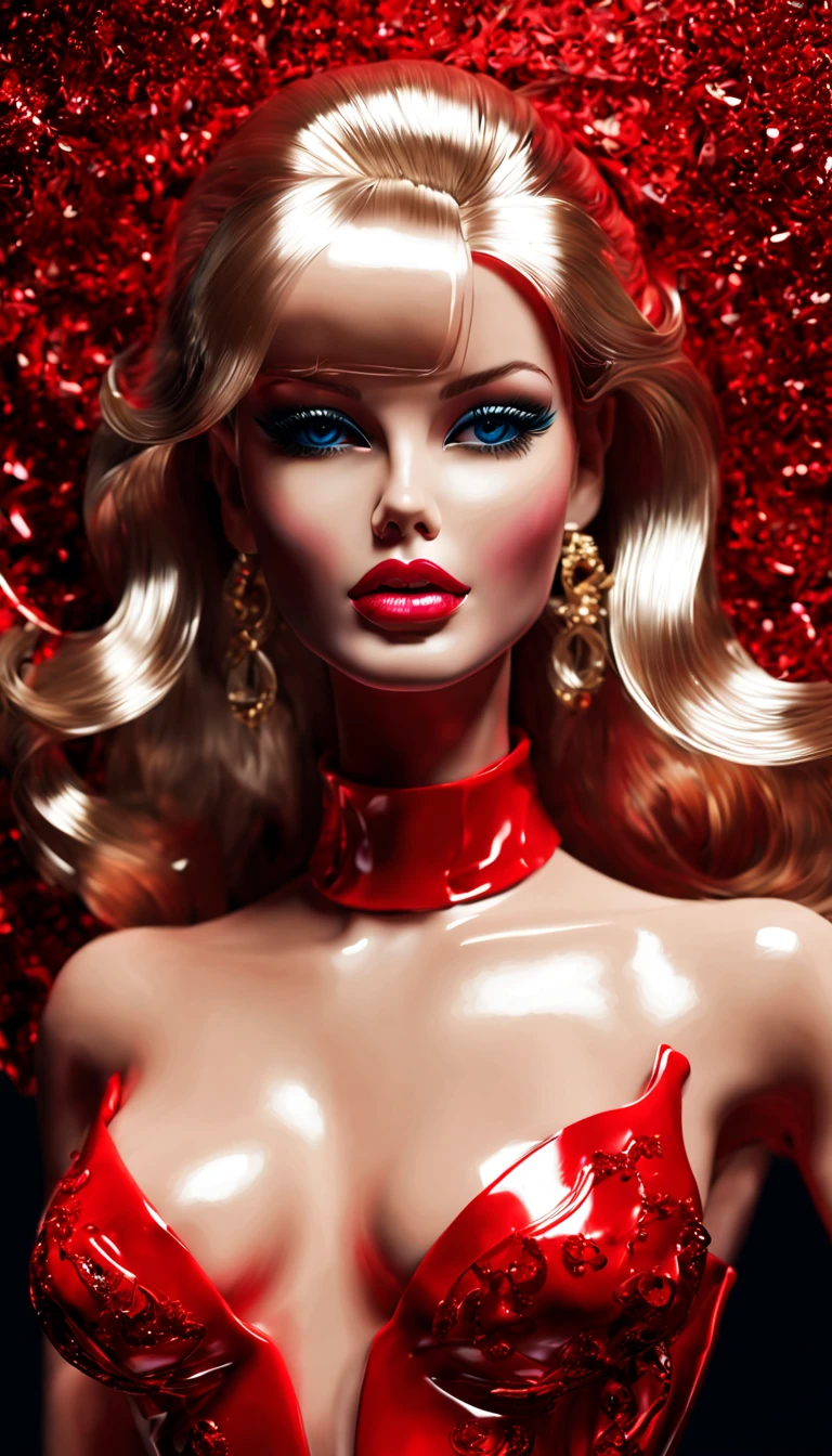rfktrstyle (((Barbie shot portrait))):3.3,"Master of the night, seduces with entrancing melodies, emerging from the depths of darkness, her lips stained blood-red, firm cleavage, offering an eternal embrace in shadows."  perfectly centred, neo-expressionist oil paint, centred, close cleavage portrait by hajime sorayama, render style (3DMM_V12) 3DMM,  slick bold design, clean glossy lines, digital illustration, gloss finish, aesthetic, impeccable detail, awesome visual impact, endowed with gloss finish, bathed in volumetric lighting, refined by hugh hefner, Add_Details_XL-fp16 algorithm, 4D octane rendering, infused with global illumination and precise line art, softened through macros, executed with V-Ray, epitome of visionary art, nuanced by elegant perfectionism and pop art consumerism, infused, aw0k euphoric style negativeXL_D unaestheticXLv13 --niji 50  --testp --chaos
