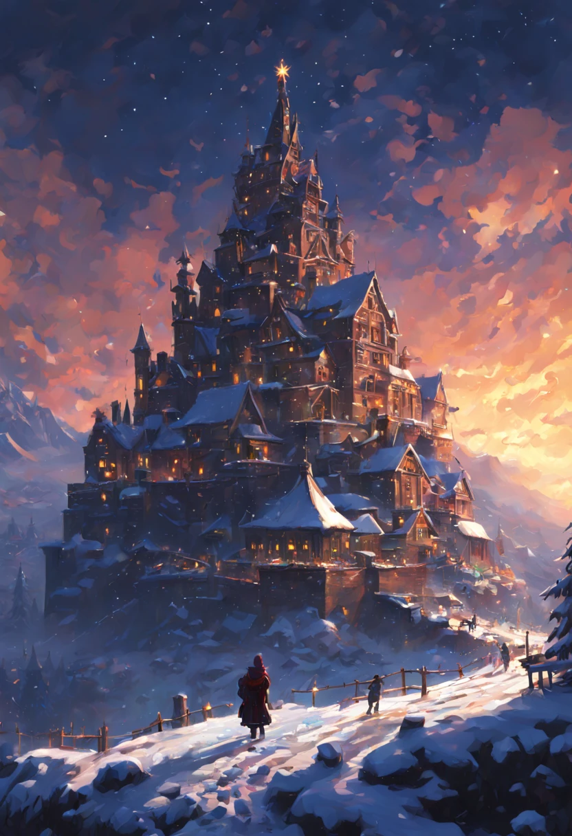 by Noah Bradley, Christmas Eve, intricate, (masterpiece, Representative work, official art, Professional, unity 8k wallpaper:1.3)