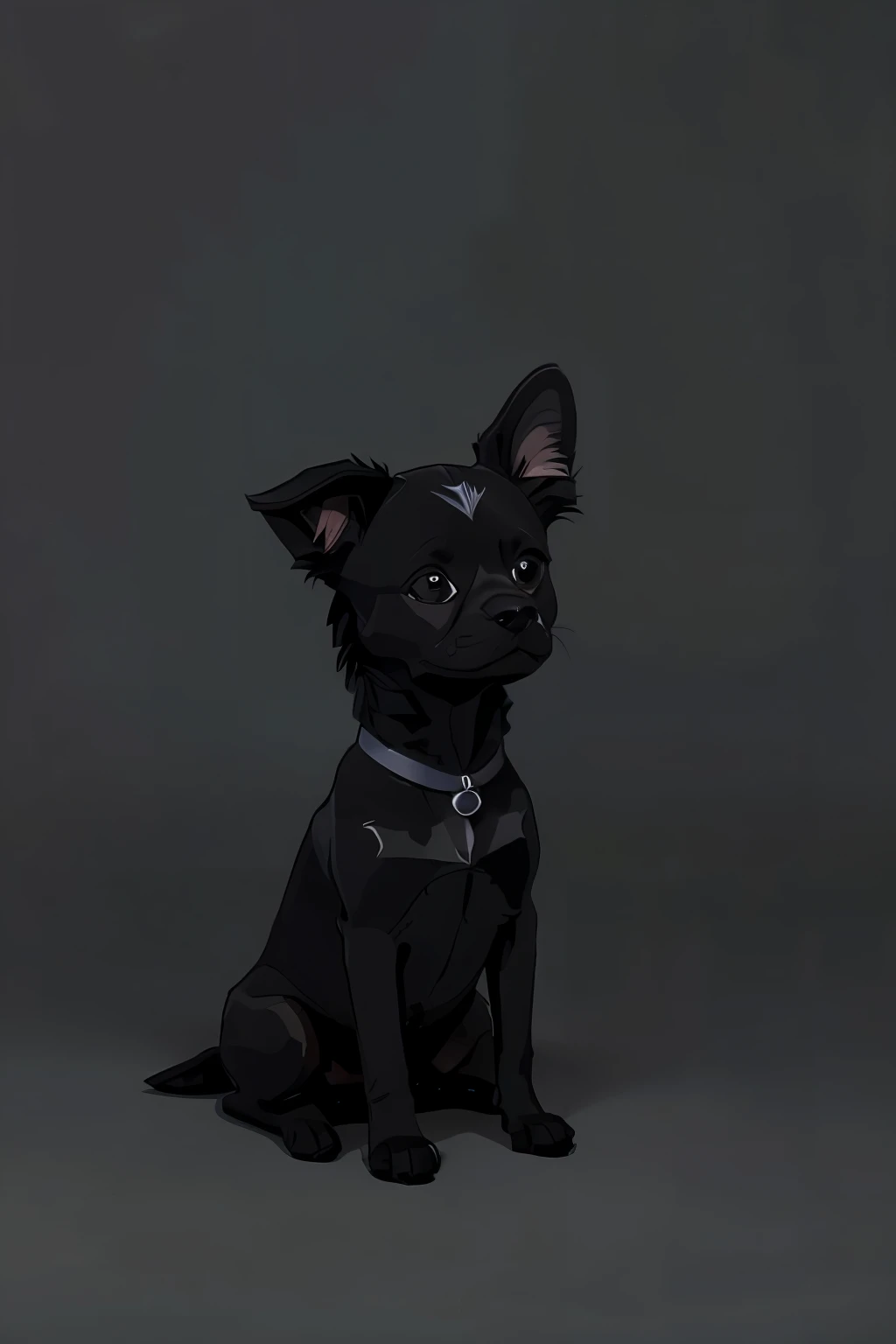 a small black dog as a character, different poses, different perspectives, cartoon style, consistent poses