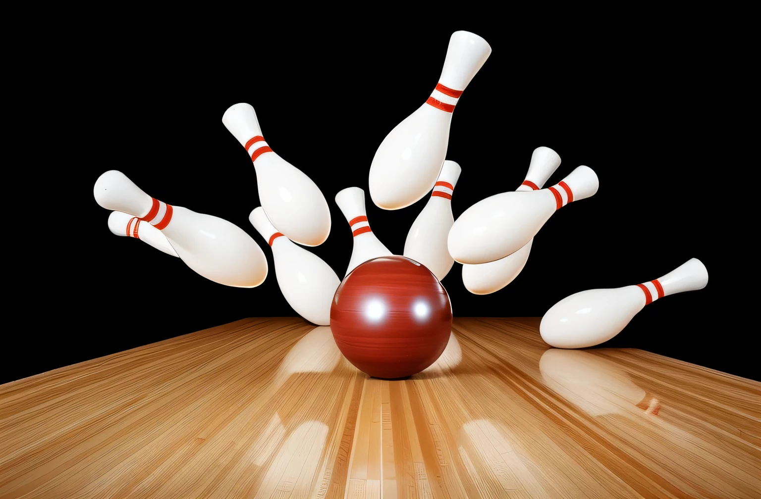 bowling ball crashing into the pins on a wooden floor, bowling, by Melissa Benson, istock, bowling alley carpet, by Joseph Bowler, artistic rendering, waiting to strike, by Henrik Weber, stock image, bw 3 d render, istockphoto, bowl, shutterstock, ready to strike, by Joe Bowler, by Elaine Hamilton, by Matthias Stom, tournament