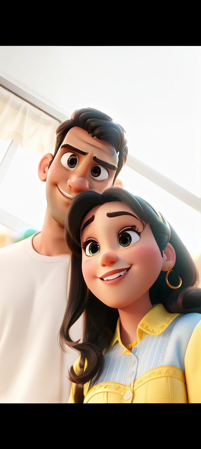 casal homem e mulher no estilo Disney Pixar, alta qualidade, melhor qualidade