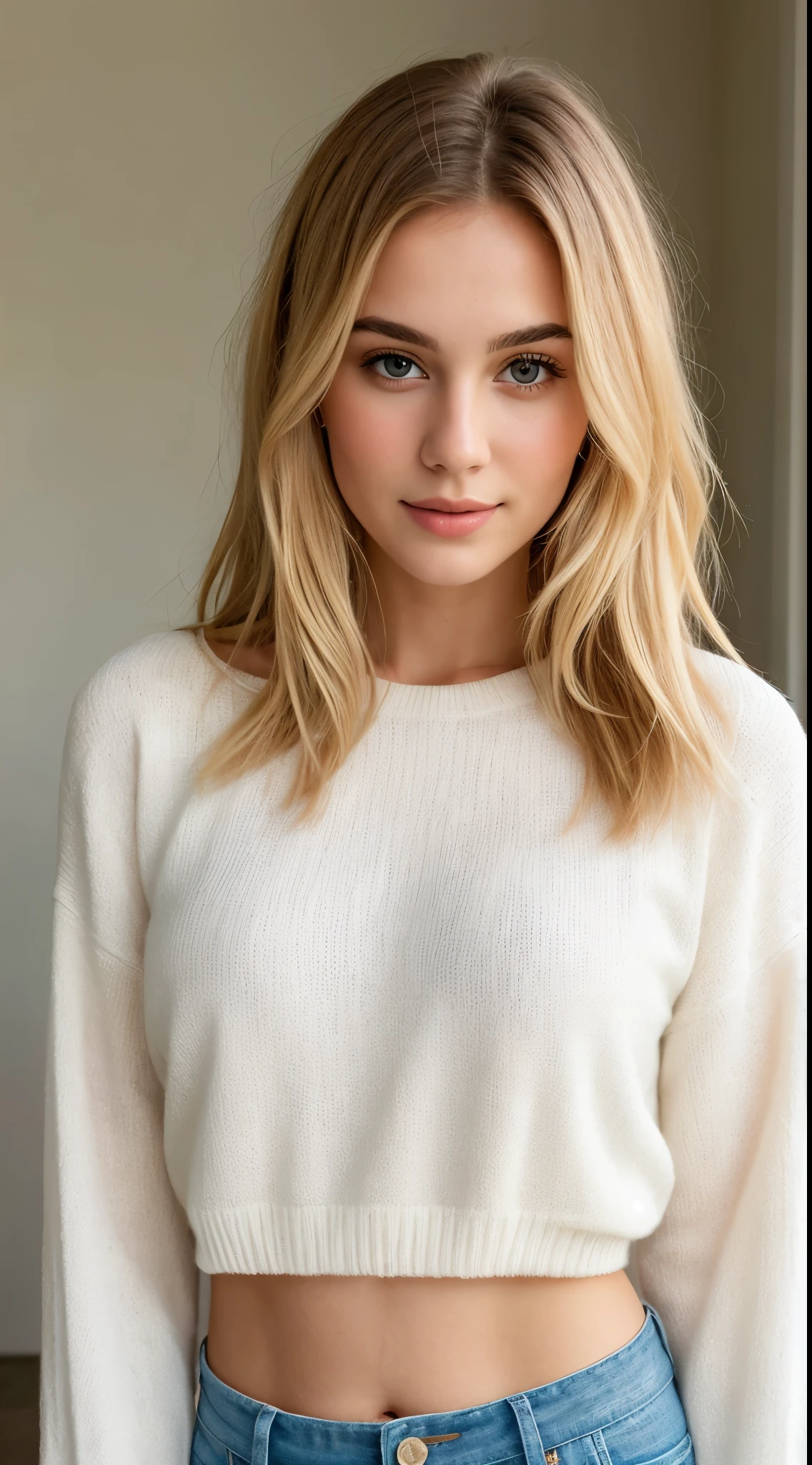 (a)photograph of a woman, (b)upper body, (c)textured skin, (d)blonde, (e)(elegant outfit), (f)blushed, (g)healthy skin, (h)(masterpiece:1.2), (i)(best quality), (j)ultra-detailed, (k)realistic:1.37, (l)portraits, (m)vivid colors, (n)soft lighting