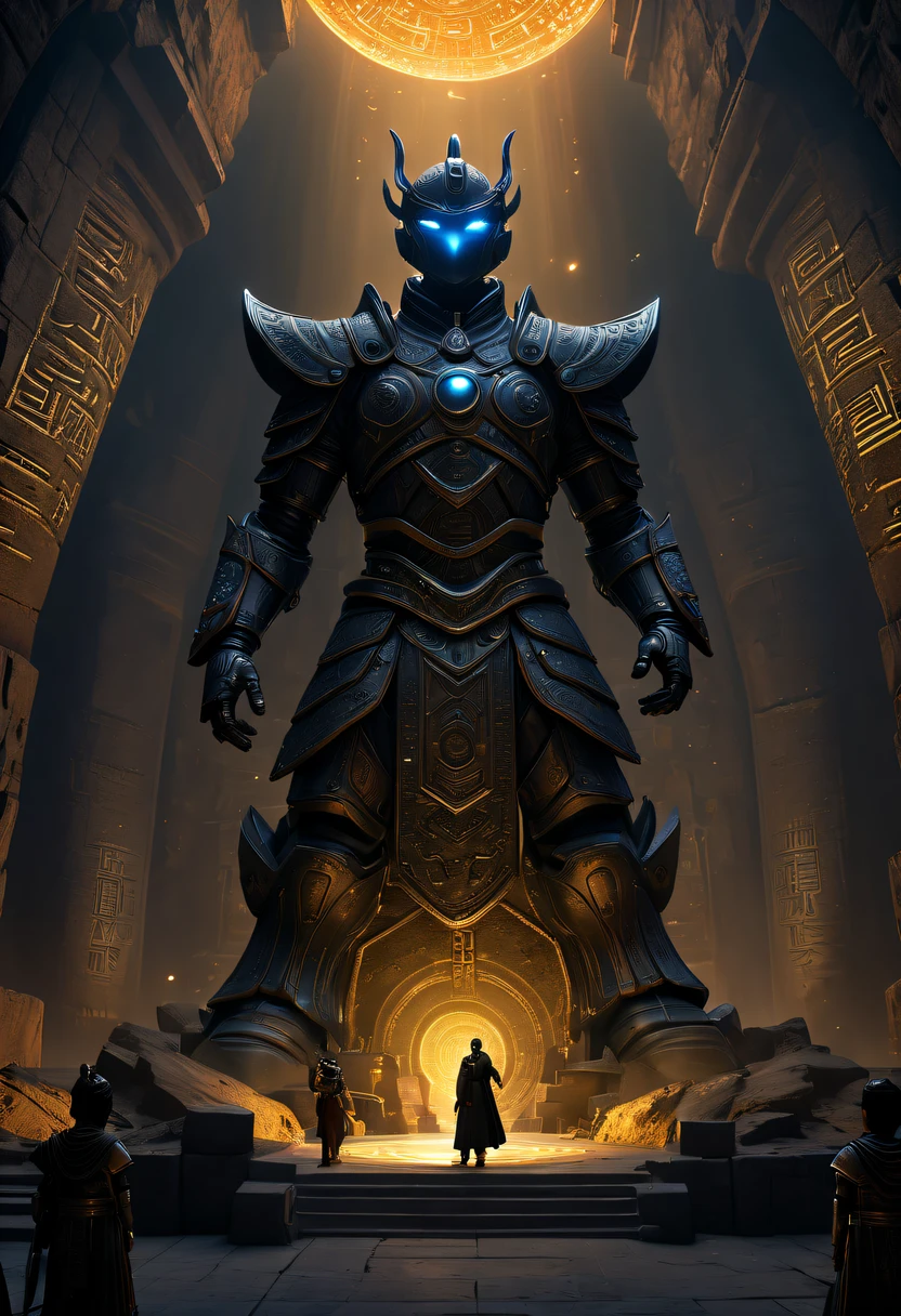 A wonderful underground cave, Alien civilization ruins, a mysterious tomb, Metal coffin, a treasure, Sparkling gold coins, terracotta warriors, antiquities, cultural relic, alien hieroglyphics, future-tech, 诡异的magia力量, unknown cosmic energy, eye of control, Scan grid, epic, grand, octaneratingrendering, Enhanced, iintricate, ((Dark)),epic,8K,Fantastical,ultra - detailed,magia, Cast spells,black hole,threatening,Ridiculous resources,Abyssal,magia Circle,Excess energy,sci-fy,Abyssaltech,dark energy,Ethereal,solution,ssee-through,Abyss,Anti-tech,sci-fy,Pure energy, (tmasterpiece, flagship artwork, offcial art, professional, Unity8k wallpapers:1.3), ultra - detailed, (actual, photoactual, photo-actual:1.37), HighDynamicRange, hyper HD, Studio lighting, Ultra-fine painting, Focus sharp, physically-based renderingt, professional, vivd colour, bokeh.