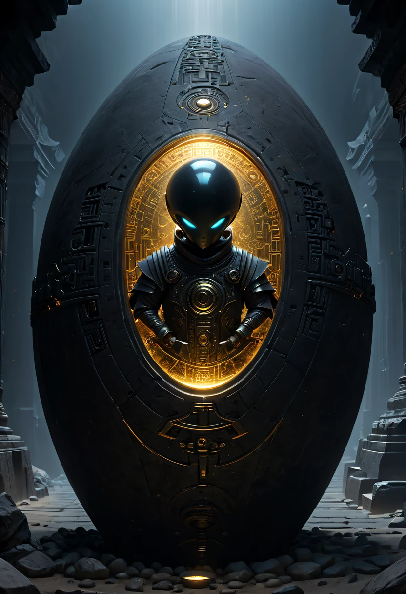 A wonderful underground cave, Alien civilization ruins, a mysterious tomb, Metal coffin, a treasure, Sparkling gold coins, terracotta warriors, antiquities, cultural relic, alien hieroglyphics, future-tech, 诡异的magia力量, unknown cosmic energy, eye of control, Scan grid, epic, grand, octaneratingrendering, Enhanced, iintricate, ((Dark)),epic,8K,Fantastical,ultra - detailed,magia, Cast spells,black hole,threatening,Ridiculous resources,Abyssal,magia Circle,Excess energy,sci-fy,Abyssaltech,dark energy,Ethereal,solution,ssee-through,Abyss,Anti-tech,sci-fy,Pure energy, (tmasterpiece, flagship artwork, offcial art, professional, Unity8k wallpapers:1.3), ultra - detailed, (actual, photoactual, photo-actual:1.37), HighDynamicRange, hyper HD, Studio lighting, Ultra-fine painting, Focus sharp, physically-based renderingt, professional, vivd colour, bokeh.