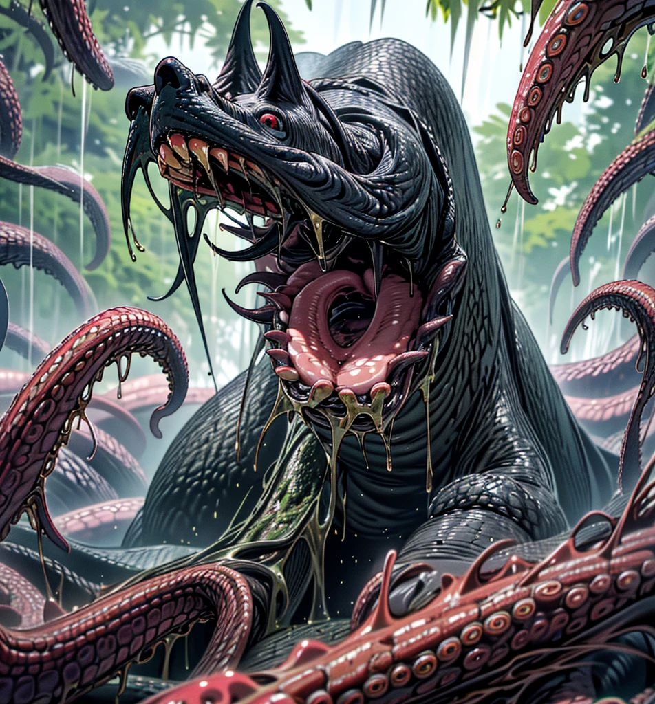 (best quality,4k,8k,highres,masterpiece:1.2),ultra-detailed,(realistic,photorealistic,photo-realistic:1.37),creature,monster breeding, humping, intense erotic sex, moaning, lingerie, wet, slime, tentacles, sex, erotic fantasy, tears, happy, moaning, blushing, intense scene, slimy tentacles, monster and human breeding,