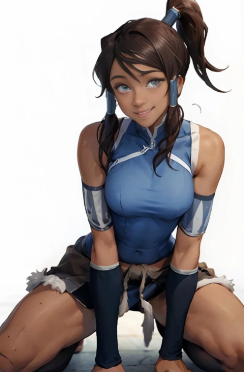 Nsfw, Avatarkorra, naked, looking at viewer, blushing, seductive smile, seductive eyes, seductive looking,  