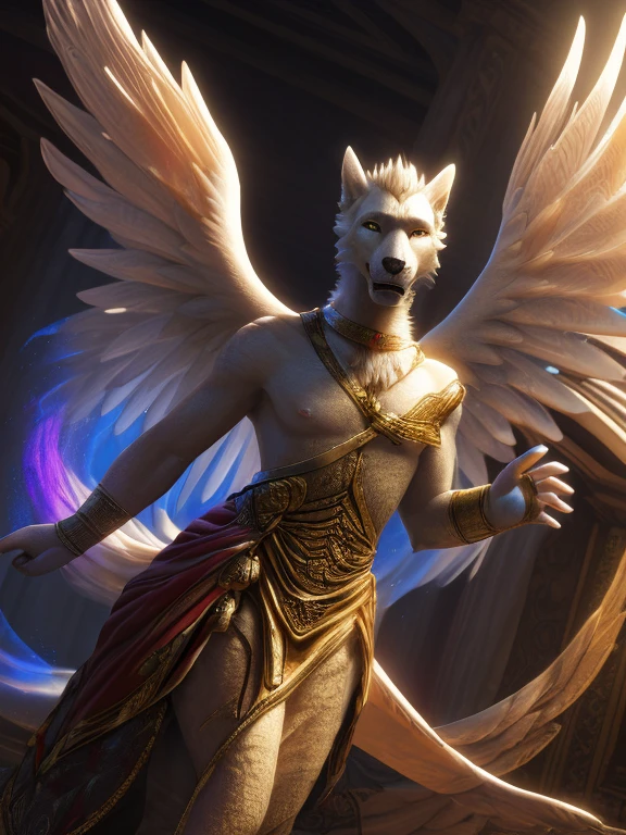 (best quality,4k,8k,highres,masterpiece:1.2),ultra-detailed,(realistic,photorealistic,photo-realistic:1.37),Cassius,original and unique character,beautiful detailed angel wings,3D graphics,Playstation 5,angel,angelic features,ethereal presence,impressive wingspan,graceful feathers,shimmering aura,striking pose,imposing stature,aesthetic,meticulous attention to detail,impeccable craftsmanship,highly detailed facial features,expressive eyes,proud expression,elegant attire,subtle color gradient,vibrant colors,soft lighting,mesmerizing glow,ethereal atmosphere