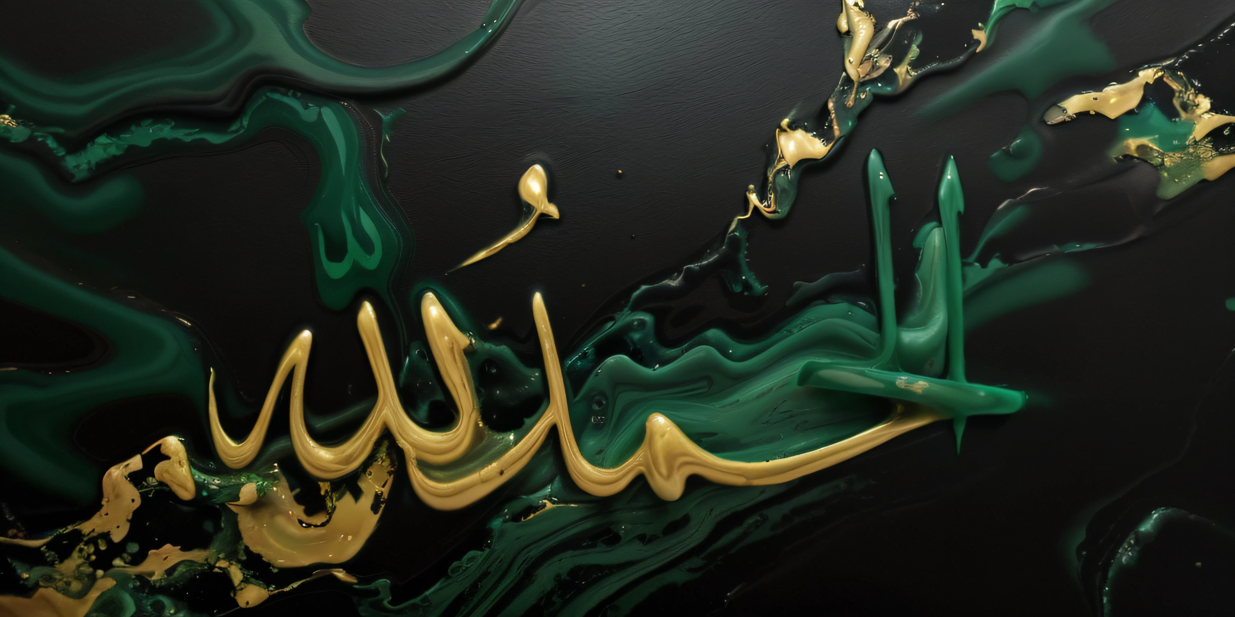 a close up of a green and black marble with a multi black background, gilded marbled paper background, black and green, abstract liquid acrylic art, baroque marble and black  in space, liquid marble fluid painting, fluid acrylic pour art, abstract liquid, black  green creature, liquid gold, glass and black and jade, green and black, beautiful art uhd 4k using this promt in rerence image and creat a combination
