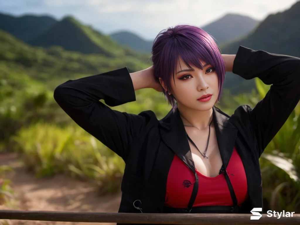 "AYANE" (best quality,ultra-detalhado,Realistic:1.37), retrato, Detailed eyes and facial features, textura de pele delicada e suave, Corpo Perfeito, textura ultra realista, maquiagem perfeita, maquiagem vermelha nos olhos, batom vermelho, expression serious, cores vivas, maquiagem vermelha em volta dos olhos, cores vivas, olhos vermelhos, maquiagem vermelha nos olhos