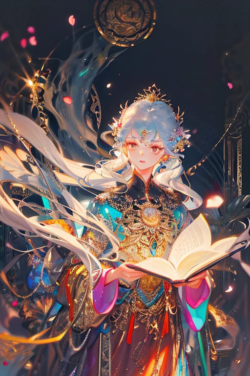 tide play,luxray, split color hair, wind, flying petals, stainedglassai, ornamental, intricate details, dufkova, 2d, lineart, watercolor, ink watercolor, random color hair, super long hair, wavy, 1girl,alraune,flower, alraune, ,mlrdjlock, illustration,(masterpiece, top quality, best quality, official art, beautiful and aesthetic:1.2),