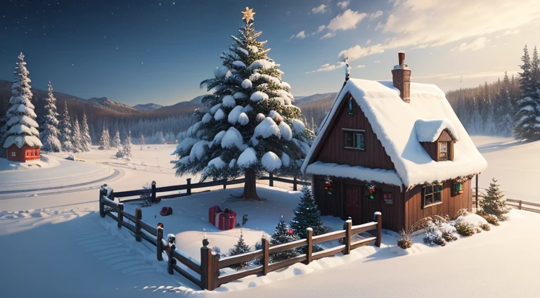 create Christmas landscape