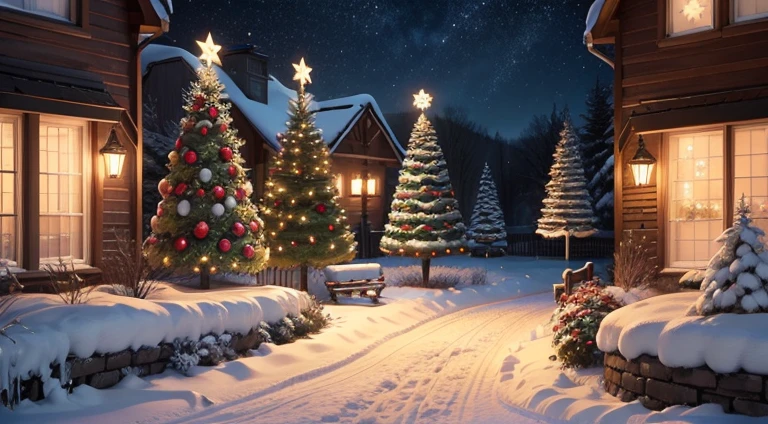 create Christmas landscape