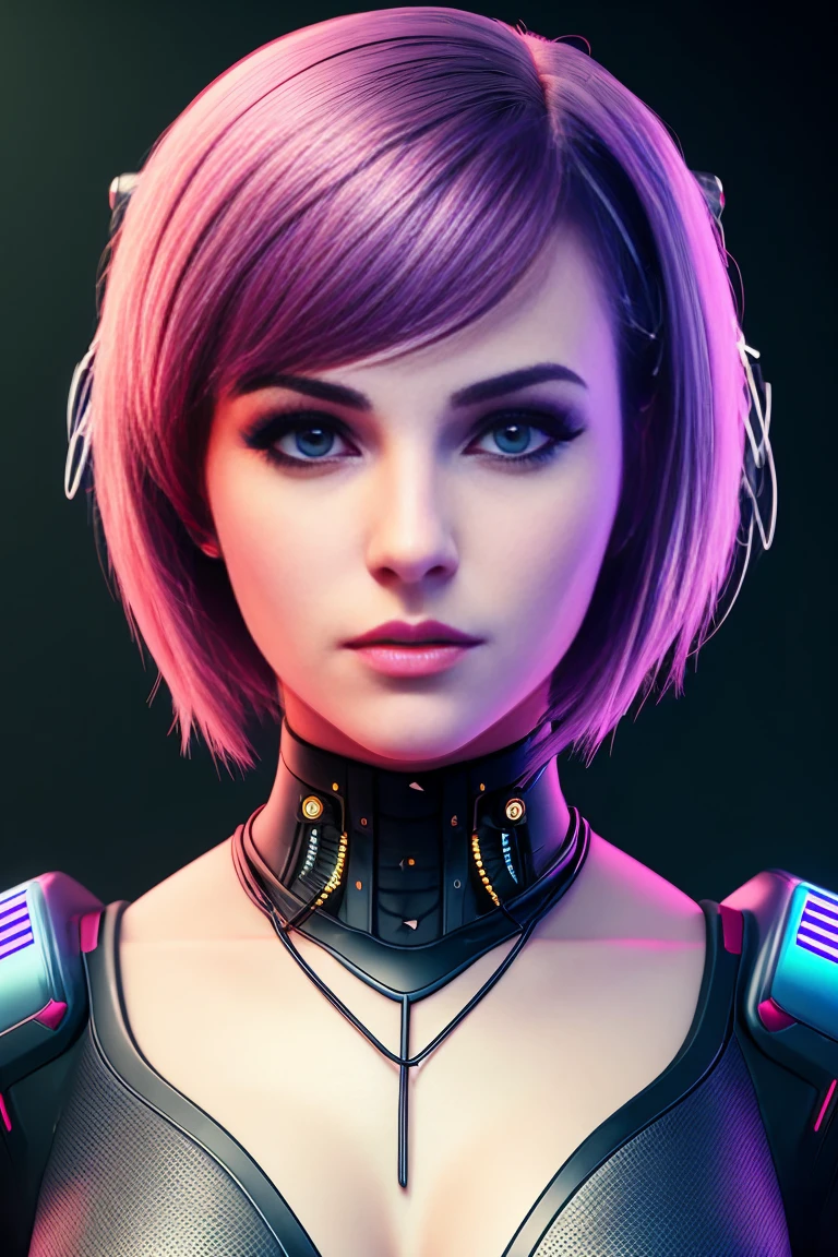 1girl, Cyberpunk, (corpo inteiro:1.1), coxas, clivagem, olhos perfeitos, rosto perfeito, Kuvshinov, (GRADIENT BACKGROUND:1.2),