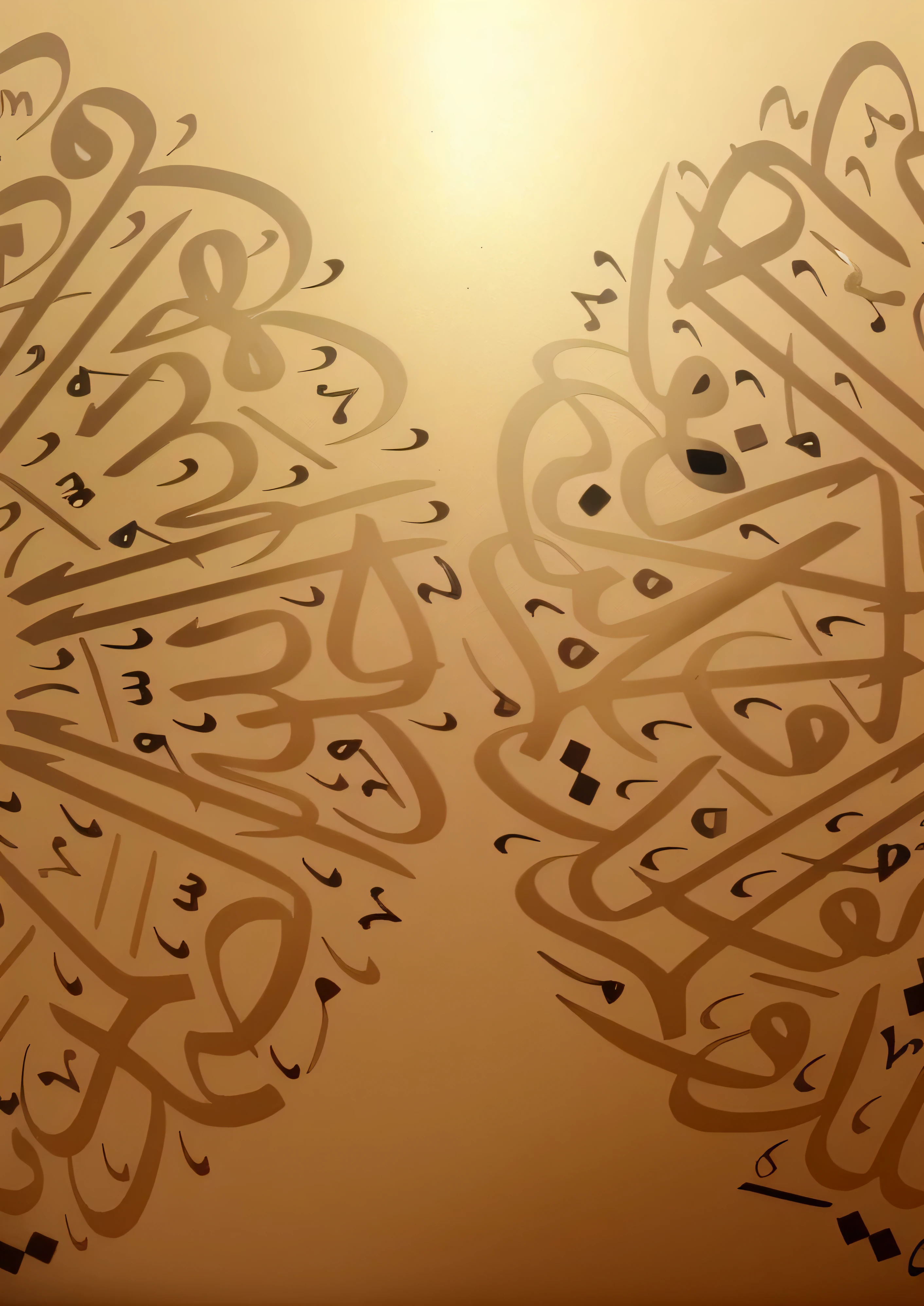 convert the refrence caligraphy into a gold caligraphy and in a background black sprinkals on a marbal