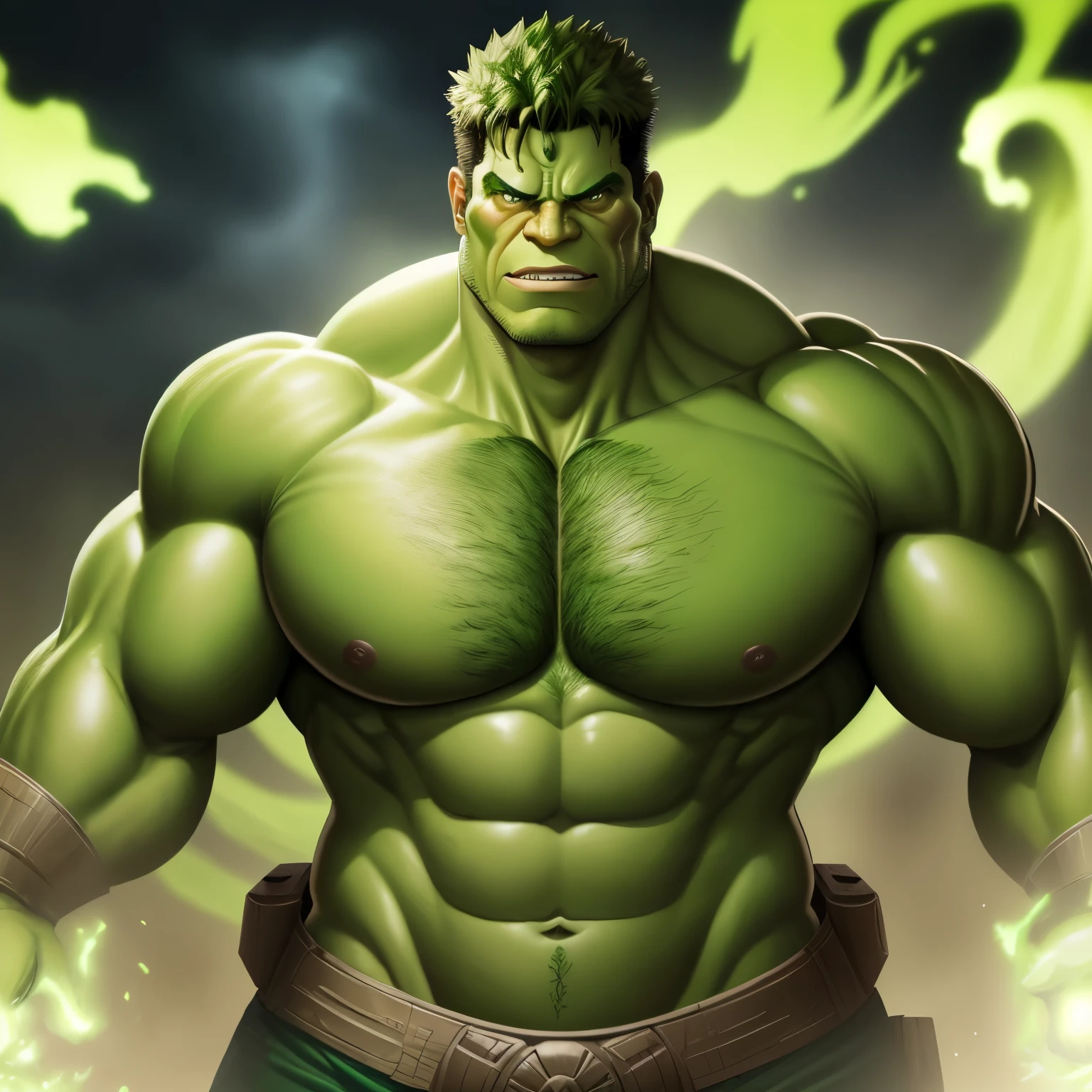 Incrivel hulk com fundo verde
 escuro