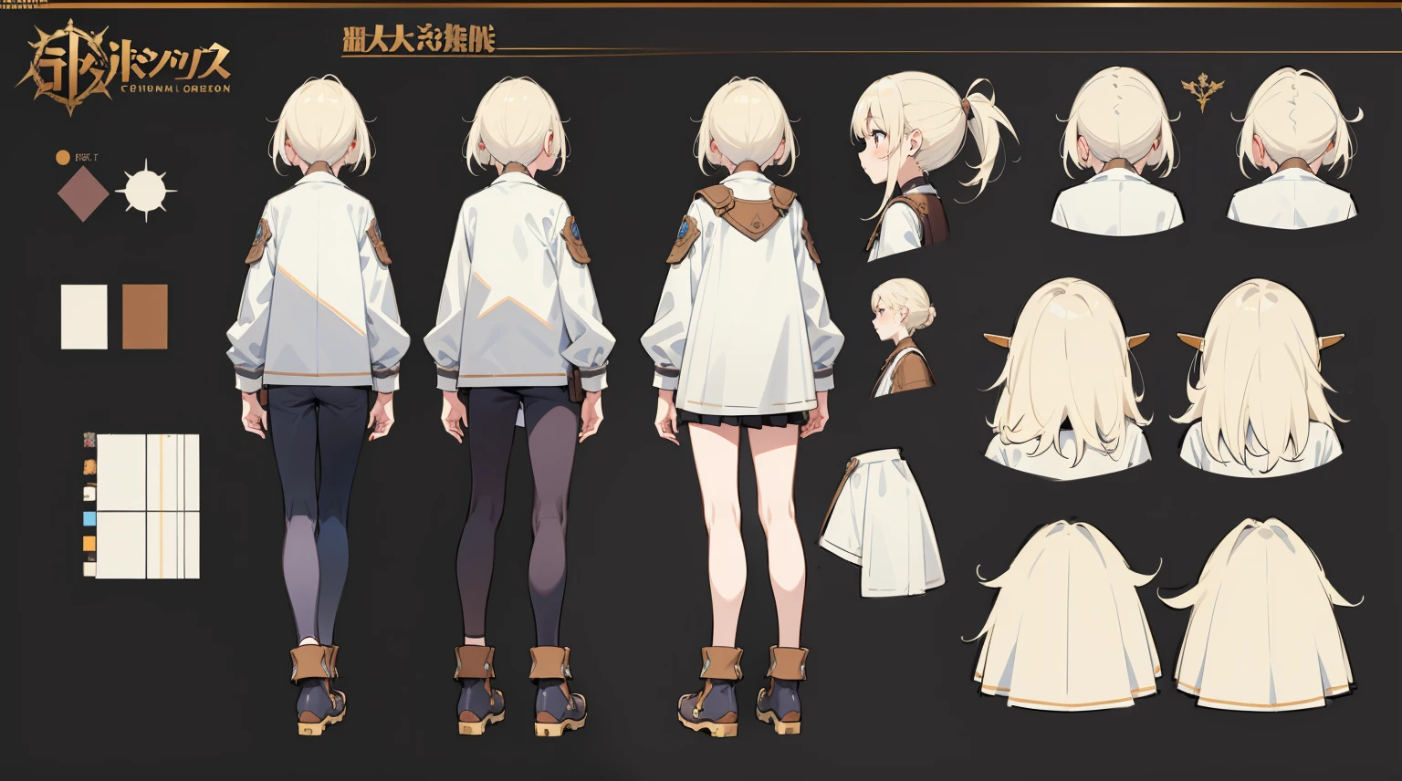 Female original character action reference sheet adoptable,