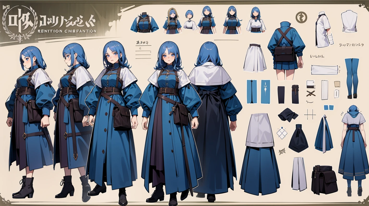 Female original character action reference sheet adoptable,