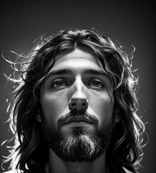 A backlit cinematic portrait of a man with a corona de espinas on his head, Jesus, Jesus of nazareth, Jesus christ, por Mirabello Cavalori, portrait of Jesus christ, corona de espinas, Jesus face, in the design of eliot kohek, Por Lee Jeffries, Cristiano, Rey de reyes, by emmanuel Lubezki, Lubezki