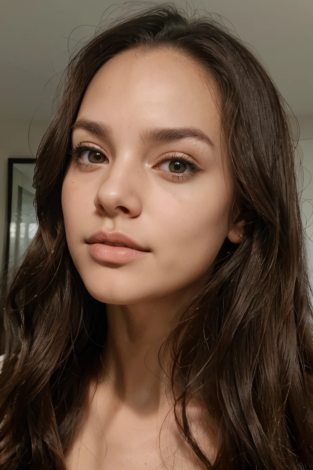 Woman, Straight or wavy hair, Brachycephalic head structure, Straight nose, Lip structure that is not too thin or too thick, Forehead that is not narrow, Facial bones that are not protruding and angular, Eyes that are not too close