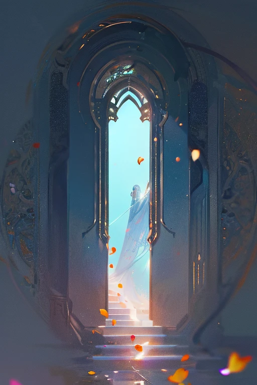 Masterpiece, best quality, (very detailed CG unity 8k wallpaper) (best quality), (best illustration), (best shadows) Nature', blue sea,delicate leaves petals of various colors falling in the air light Tracking, super detailed