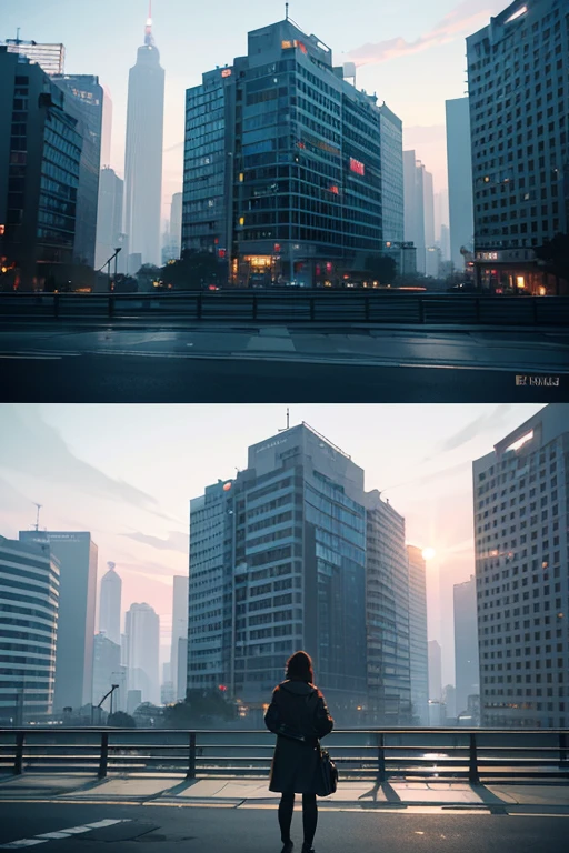 (best quality,4k,8k,highres,masterpiece:1.2),ultra-detailed,(realistic,photorealistic,photo-realistic:1.37),dystopian city,gentrification,gritty atmosphere,car,skyscraper,tropical,exotic,film noir,Wong Kar-wai style,Dennis Villeneuve's scene,film production,empty buildings and vegetation,dramatic movie still,astonishing cinematography.