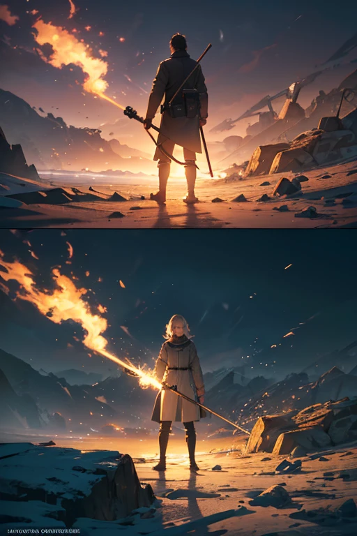 (best quality,4k,8k,highres,masterpiece:1.2),ultra-detailed,(realistic,photorealistic,photo-realistic:1.37),a man standing by a fire in a dark room,astonishing photography,beautiful photography,stunning cinematography,stunning emotive cinematography,award-winning movie still,taken from a movie,Roger Deakins cinematography,still from a music video,2021 movie 4k frame grab,astonishing visual effects,colorful photography,great photography,4k movie still,scenes by Andrei Tarkovsky