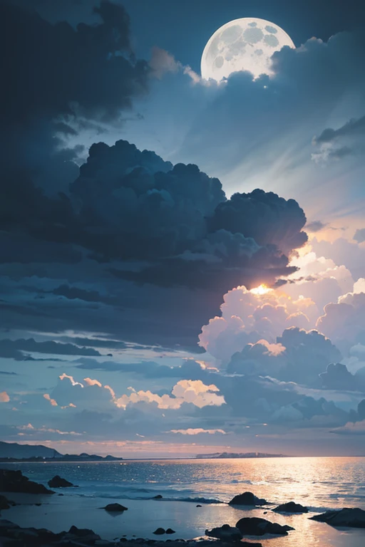 (best quality,4k,8k,highres,masterpiece:1.2),ultra-detailed,(realistic,photorealistic,photo-realistic:1.37),dramatic moonlight,cloudy night sky,full moon in the clouds,night with dramatic moonlight,clouds under moonlight,atmospheric full moon,wild and windy night,moon shining in the sky,dramatic moonlight on the clouds,nighttime with moonlight,cloudy sky under moonlight,in the evening