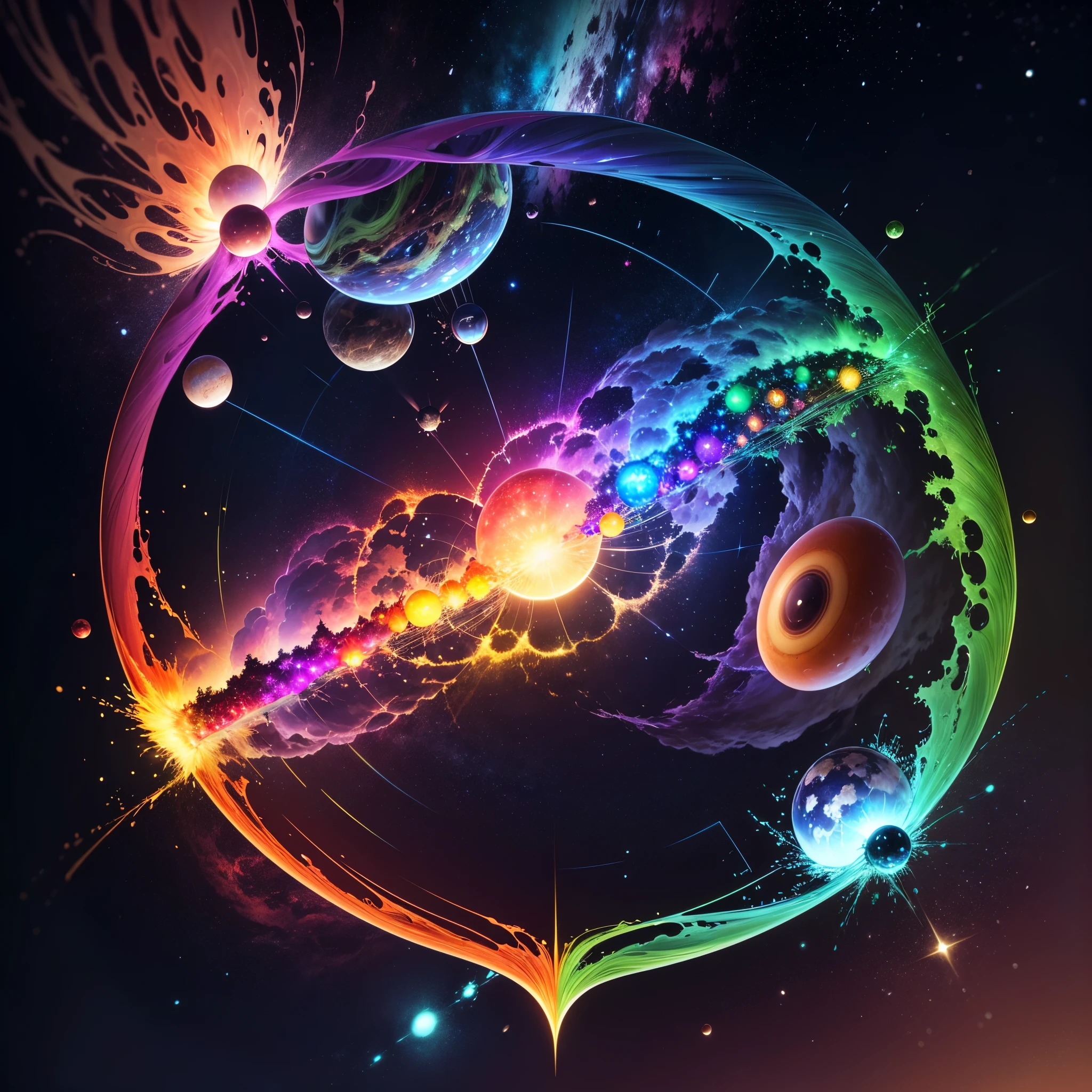 Astronaut:1.4 New Chat 2023-12-22 00:22:57 From the atom to the galaxy 2023-12-22 00:23:59 The universe is made up of a huge variety of objects, from the smallest atom to the largest galaxies. Atoms are the basic units of matter. They are composed of a central nucleus, which contains protons and neutrons, surrounded by electrons orbiting around it. Atoms combine to form molecules and compounds, which are the basis of chemistry and life. The molecules, in turn, combine to form cells, which are the basic units of life. Cells organize themselves into tissues, organs, and systems, forming the human body and that of other animals and plants. In addition, there are other subatomic particles, such as quarks and leptons, that are studied in particle physics. As we move away from the subatomic world, we encounter the planets and stars. Our solar is made up of the Sun, planets, asteroids, comets, and other objects. Stars, in turn, cluster into galaxies, which are huge structures containing billions of stars, as well as nebulae, star clusters, and black holes. The entire universe is filled with galaxies that cluster into superclusters and form a vast cosmic web. And there's still so much more to discover and explore beyond what we know to date masterpiece meticulously intricate ultra_high-details extreme improved ultra_high-quality ultra_high-res ultra_photo-realistic optimal ultra_sharpness perfection accurate volumetric Lightning contrast global illumination cgi vfx sfx reflex Octane_rendered ultra_high-def UHD XT3 DSLR HDR romm rgb pbr 3dcg fxaa blu-ray vivid colors-coded anti-aliasing fkaa txaa rtx ssao opengl-shaders glsl-shaders post-processing post-production cell-shading tone-mapping ❤luminescence Heart glow hearth Crystalline earth radiant varies multi etc. --v 5.2 --s 1000 --c 20 --q 20