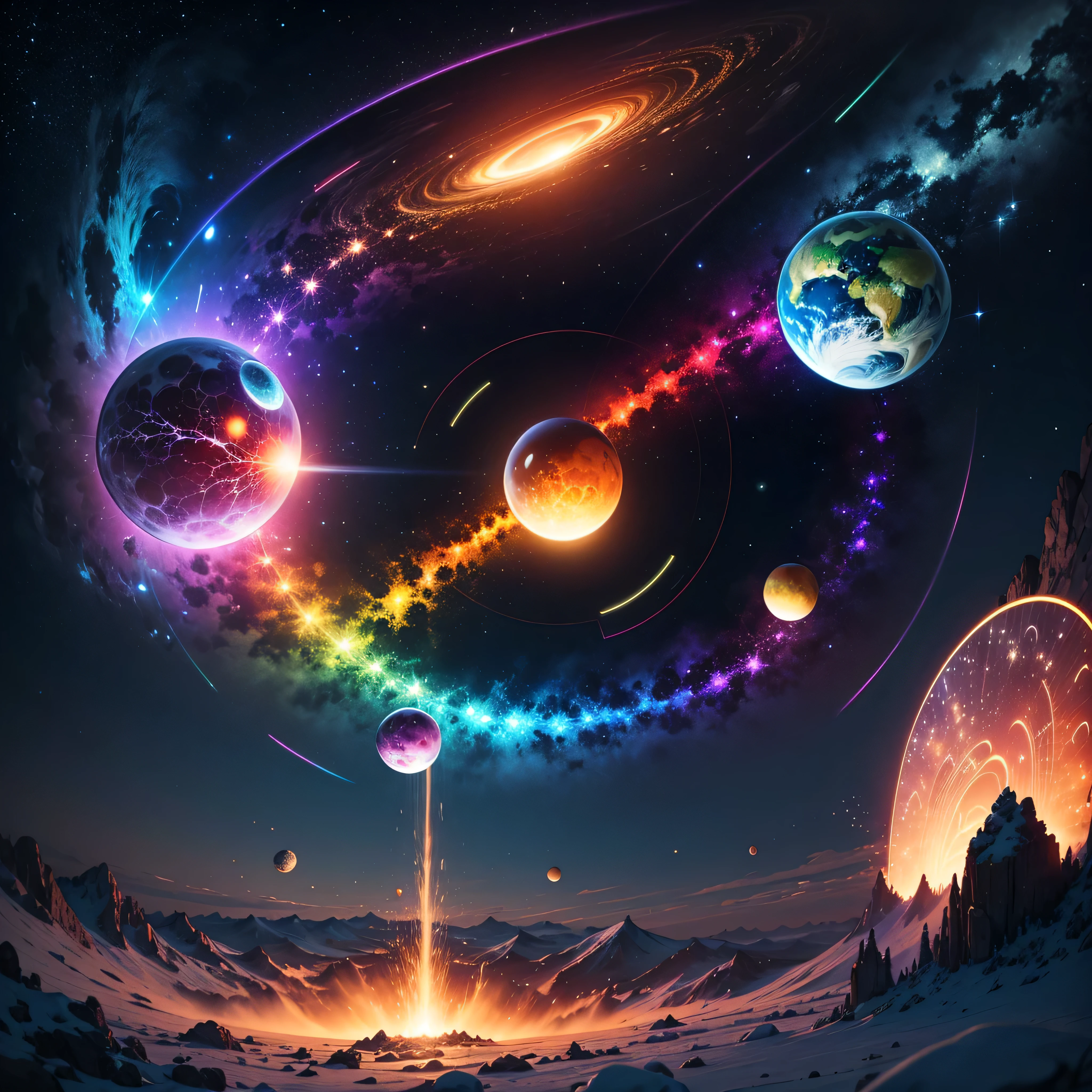 Astronaut:1.4 New Chat 2023-12-22 00:22:57 From the atom to the galaxy 2023-12-22 00:23:59 The universe is made up of a huge variety of objects, from the smallest atom to the largest galaxies. Atoms are the basic units of matter. They are composed of a central nucleus, which contains protons and neutrons, surrounded by electrons orbiting around it. Atoms combine to form molecules and compounds, which are the basis of chemistry and life. The molecules, in turn, combine to form cells, which are the basic units of life. Cells organize themselves into tissues, organs, and systems, forming the human body and that of other animals and plants. In addition, there are other subatomic particles, such as quarks and leptons, that are studied in particle physics. As we move away from the subatomic world, we encounter the planets and stars. Our solar is made up of the Sun, planets, asteroids, comets, and other objects. Stars, in turn, cluster into galaxies, which are huge structures containing billions of stars, as well as nebulae, star clusters, and black holes. The entire universe is filled with galaxies that cluster into superclusters and form a vast cosmic web. And there's still so much more to discover and explore beyond what we know to date masterpiece meticulously intricate ultra_high-details extreme improved ultra_high-quality ultra_high-res ultra_photo-realistic optimal ultra_sharpness perfection accurate volumetric Lightning contrast global illumination cgi vfx sfx reflex Octane_rendered ultra_high-def UHD XT3 DSLR HDR romm rgb pbr 3dcg fxaa blu-ray vivid colors-coded anti-aliasing fkaa txaa rtx ssao opengl-shaders glsl-shaders post-processing post-production cell-shading tone-mapping ❤luminescence Heart glow hearth Crystalline earth radiant varies multi etc. --v 5.2 --s 1000 --c 20 --q 20