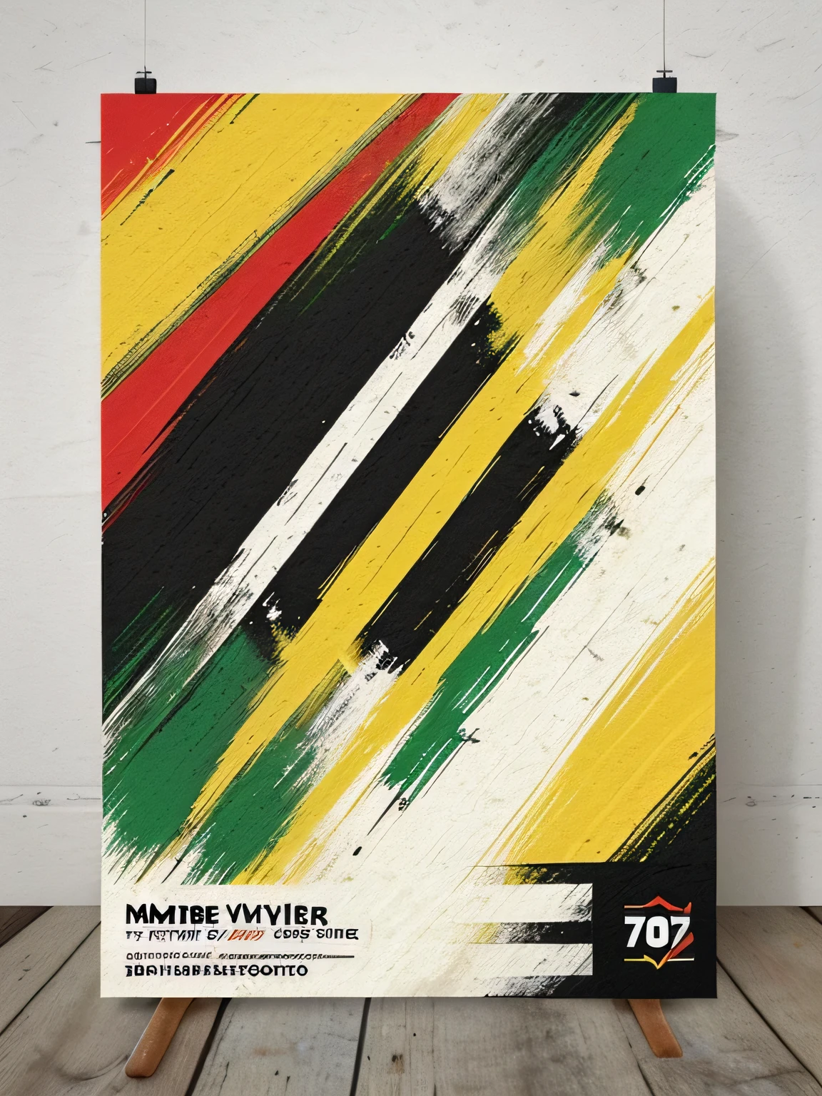 ((fundo branco panfleto resumo)), (reggae flyer illustration), cores vibrantes, realista, detalhes nas cores do reggae, vermelho, amarelo, verde, portanto