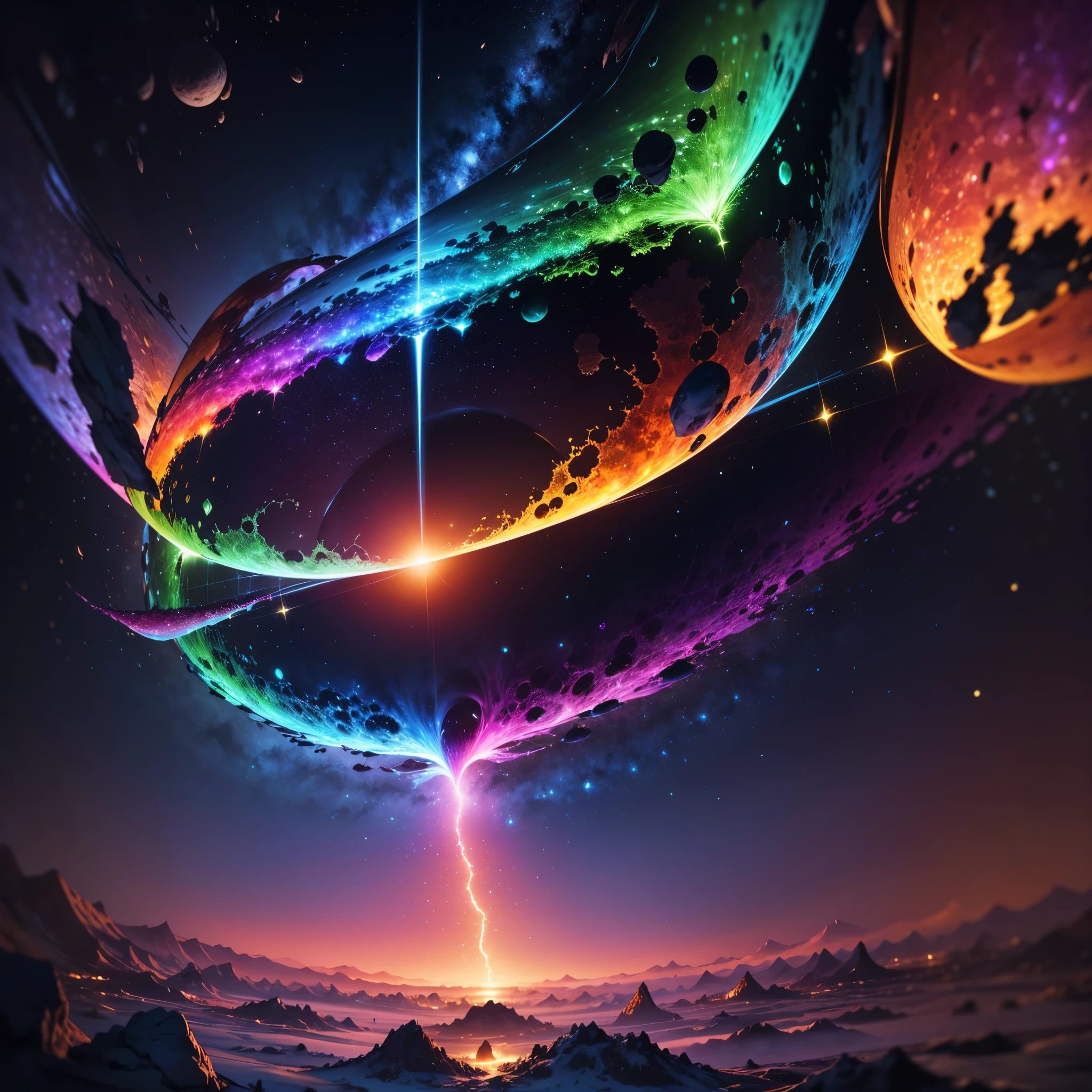 Astronaut:1.4 New Chat 2023-12-22 00:22:57 From the atom to the galaxy 2023-12-22 00:23:59 The universe is made up of a huge variety of objects, from the smallest atom to the largest galaxies. Atoms are the basic units of matter. They are composed of a central nucleus, which contains protons and neutrons, surrounded by electrons orbiting around it. Atoms combine to form molecules and compounds, which are the basis of chemistry and life. The molecules, in turn, combine to form cells, which are the basic units of life. Cells organize themselves into tissues, organs, and systems, forming the human body and that of other animals and plants. In addition, there are other subatomic particles, such as quarks and leptons, that are studied in particle physics. As we move away from the subatomic world, we encounter the planets and stars. Our solar is made up of the Sun, planets, asteroids, comets, and other objects. Stars, in turn, cluster into galaxies, which are huge structures containing billions of stars, as well as nebulae, star clusters, and black holes. The entire universe is filled with galaxies that cluster into superclusters and form a vast cosmic web. And there's still so much more to discover and explore beyond what we know to date masterpiece meticulously intricate ultra_high-details extreme improved ultra_high-quality ultra_high-res ultra_photo-realistic optimal ultra_sharpness perfection accurate volumetric Lightning contrast global illumination cgi vfx sfx reflex Octane_rendered ultra_high-def UHD XT3 DSLR HDR romm rgb pbr 3dcg fxaa blu-ray vivid colors-coded anti-aliasing fkaa txaa rtx ssao opengl-shaders glsl-shaders post-processing post-production cell-shading tone-mapping ❤luminescence Heart glow hearth Crystalline earth radiant varies multi etc. --v 5.2 --s 1000 --c 20 --q 20