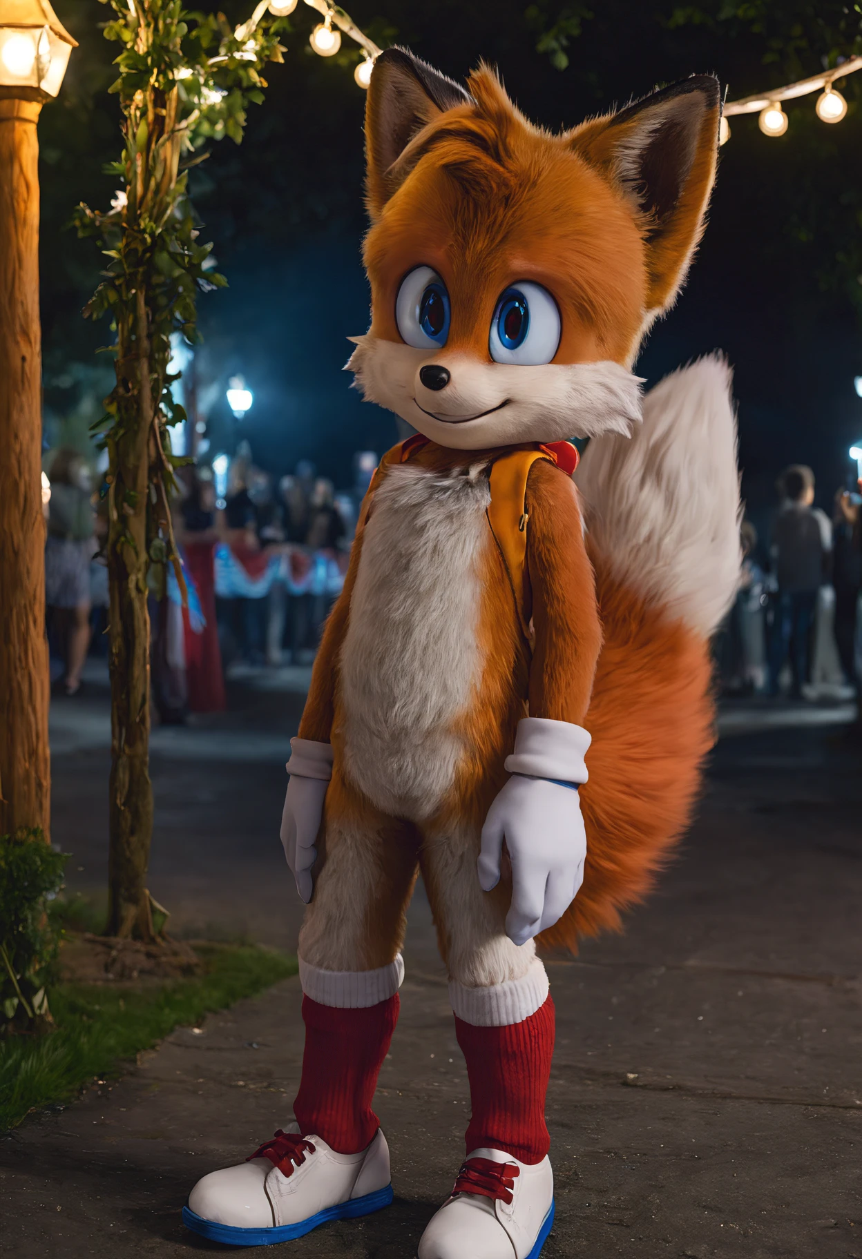 Sonic the hedgehog red fur with green eyes white stripe shirt