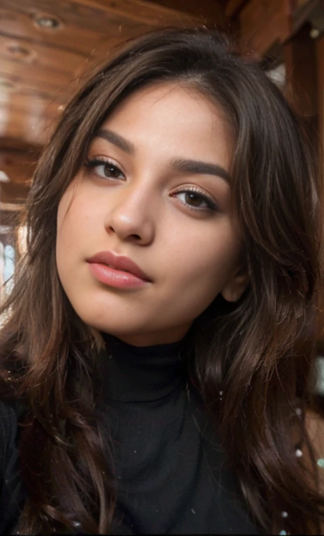 (Best quality, Ultra-detailed, Masterpiece:1.5), photograph of a beautiful pakistani woman, The woman should have a flawless, highly detailed face with soft, luminous skin. Her long hair should be naturally brown and stylishly arranged. (Perfect Eyes:1.2), double eyelids, photo-realistic:1.5), 8K UHD, high budget, selfie