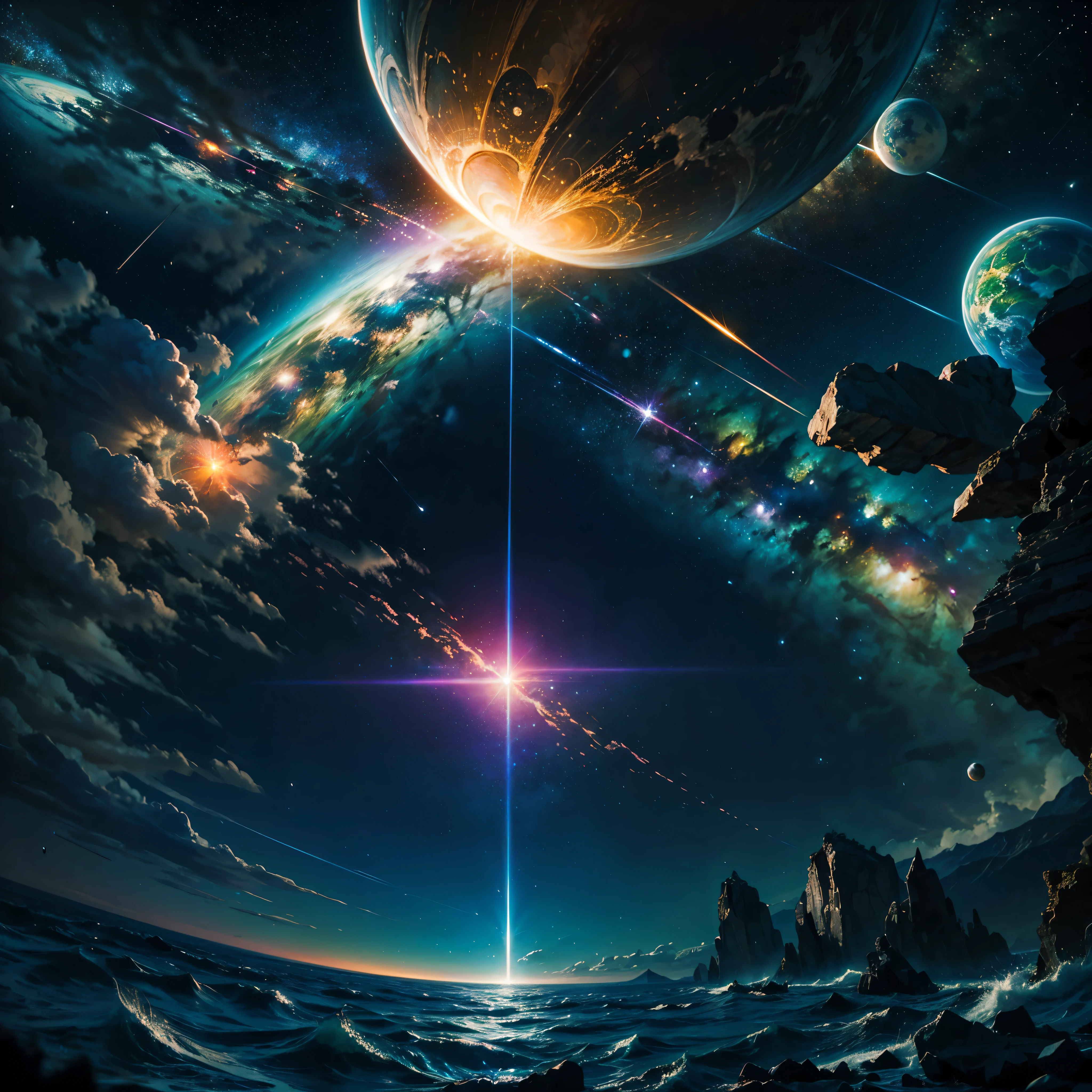 Astronaut:1.4 New Chat 2023-12-22 00:22:57 From the atom to the galaxy 2023-12-22 00:23:59 The universe is made up of a huge variety of objects, from the smallest atom to the largest galaxies. Atoms are the basic units of matter. They are composed of a central nucleus, which contains protons and neutrons, surrounded by electrons orbiting around it. Atoms combine to form molecules and compounds, which are the basis of chemistry and life. The molecules, in turn, combine to form cells, which are the basic units of life. Cells organize themselves into tissues, organs, and systems, forming the human body and that of other animals and plants. In addition, there are other subatomic particles, such as quarks and leptons, that are studied in particle physics. As we move away from the subatomic world, we encounter the planets and stars. Our solar is made up of the Sun, planets, asteroids, comets, and other objects. Stars, in turn, cluster into galaxies, which are huge structures containing billions of stars, as well as nebulae, star clusters, and black holes. The entire universe is filled with galaxies that cluster into superclusters and form a vast cosmic web. And there's still so much more to discover and explore beyond what we know to date masterpiece meticulously intricate ultra_high-details extreme improved ultra_high-quality ultra_high-res ultra_photo-realistic optimal ultra_sharpness perfection accurate volumetric Lightning contrast global illumination cgi vfx sfx reflex Octane_rendered ultra_high-def UHD XT3 DSLR HDR romm rgb pbr 3dcg fxaa blu-ray vivid colors-coded anti-aliasing fkaa txaa rtx ssao opengl-shaders glsl-shaders post-processing post-production cell-shading tone-mapping ❤luminescence Heart glow hearth Crystalline earth radiant varies multi etc. --v 5.2 --s 1000 --c 20 --q 20