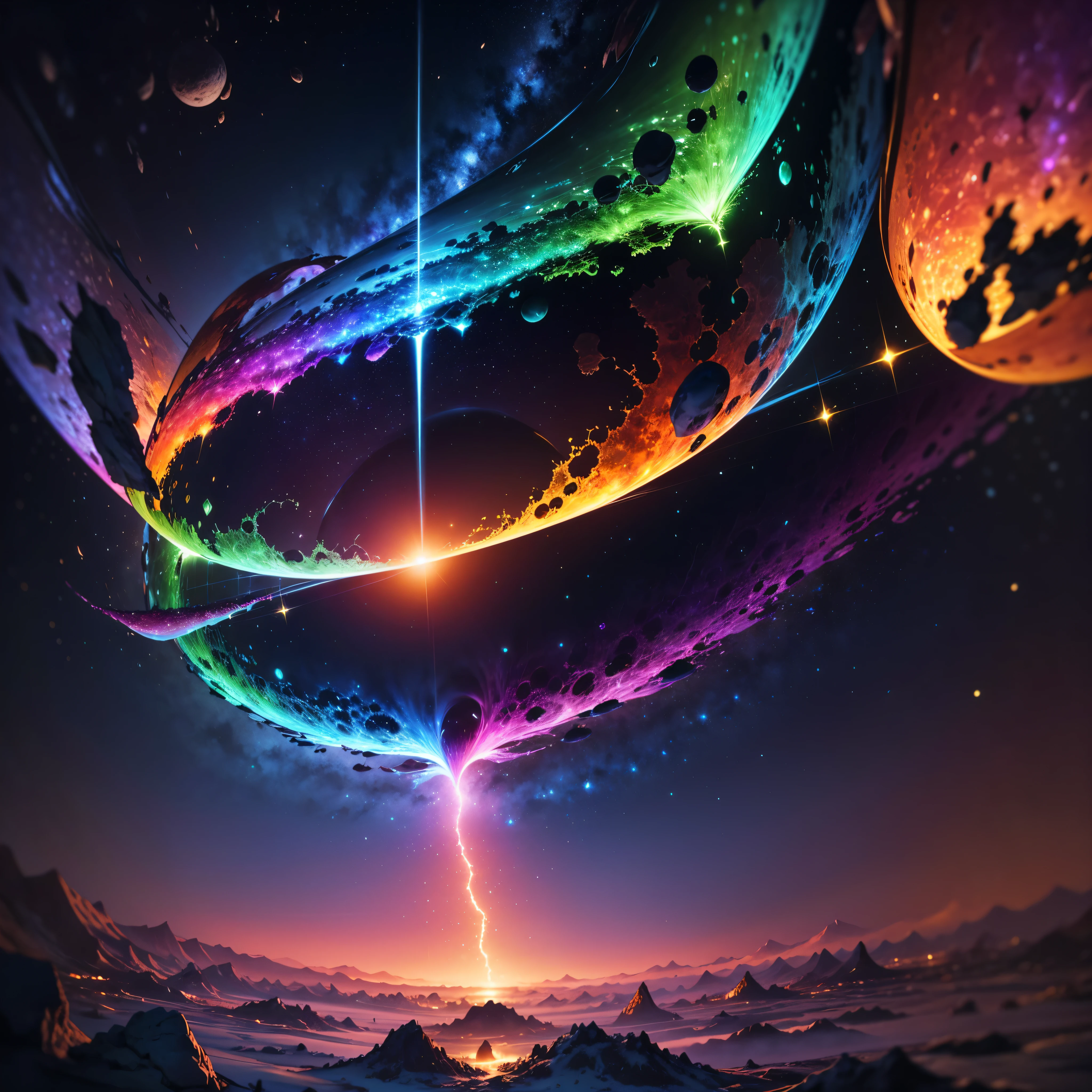 Astronaut:1.4 New Chat 2023-12-22 00:22:57 From the atom to the galaxy 2023-12-22 00:23:59 The universe is made up of a huge variety of objects, from the smallest atom to the largest galaxies. Atoms are the basic units of matter. They are composed of a central nucleus, which contains protons and neutrons, surrounded by electrons orbiting around it. Atoms combine to form molecules and compounds, which are the basis of chemistry and life. The molecules, in turn, combine to form cells, which are the basic units of life. Cells organize themselves into tissues, organs, and systems, forming the human body and that of other animals and plants. In addition, there are other subatomic particles, such as quarks and leptons, that are studied in particle physics. As we move away from the subatomic world, we encounter the planets and stars. Our solar is made up of the Sun, planets, asteroids, comets, and other objects. Stars, in turn, cluster into galaxies, which are huge structures containing billions of stars, as well as nebulae, star clusters, and black holes. The entire universe is filled with galaxies that cluster into superclusters and form a vast cosmic web. And there's still so much more to discover and explore beyond what we know to date masterpiece meticulously intricate ultra_high-details extreme improved ultra_high-quality ultra_high-res ultra_photo-realistic optimal ultra_sharpness perfection accurate volumetric Lightning contrast global illumination cgi vfx sfx reflex Octane_rendered ultra_high-def UHD XT3 DSLR HDR romm rgb pbr 3dcg fxaa blu-ray vivid colors-coded anti-aliasing fkaa txaa rtx ssao opengl-shaders glsl-shaders post-processing post-production cell-shading tone-mapping ❤luminescence Heart glow hearth Crystalline earth radiant varies multi etc. --v 5.2 --s 1000 --c 20 --q 20