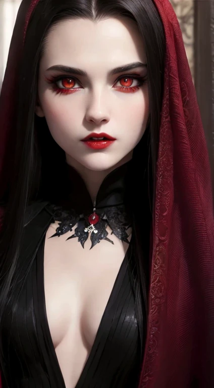 Volturi, Aro, Vampire Girl, red-eyes; desire in the look, I'll eat, higly detailed, Painting for the competition, Correct facial features, super detaill