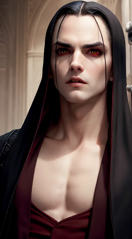 Volturi, Aro, vampire from the movie twilight, full-length, red eyes, high detail, picture for the competition, correct facial features, super detail