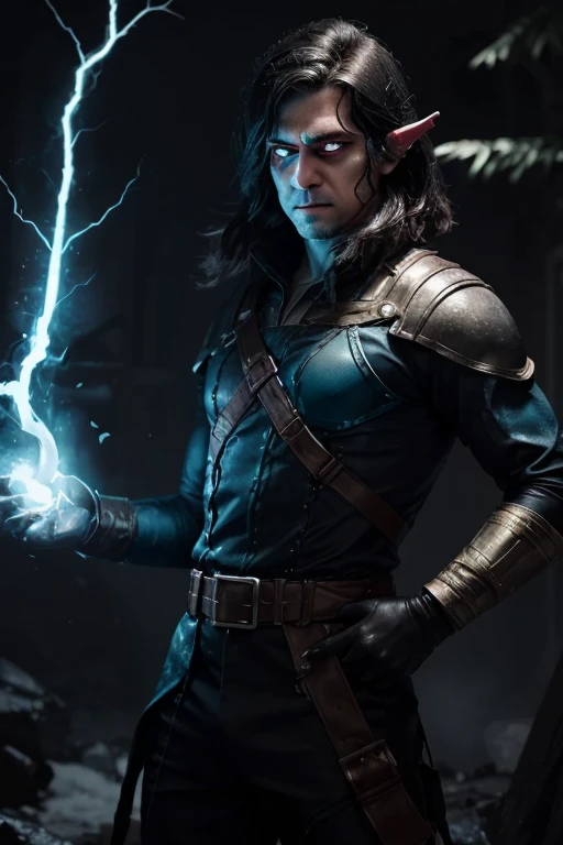 make the guy have white eyes and go into a form of fear