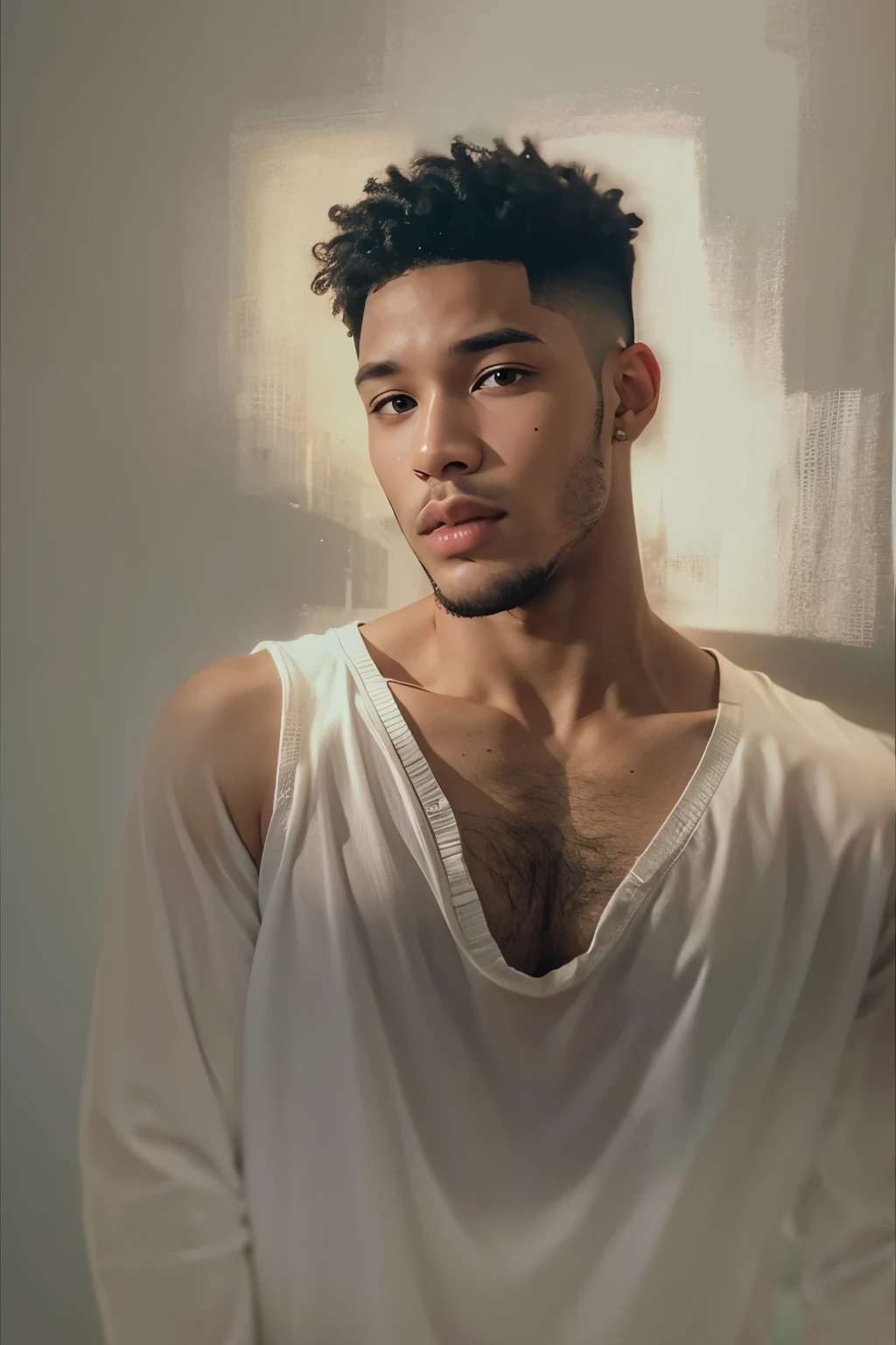 young man, look like Rome Flynn, short hair