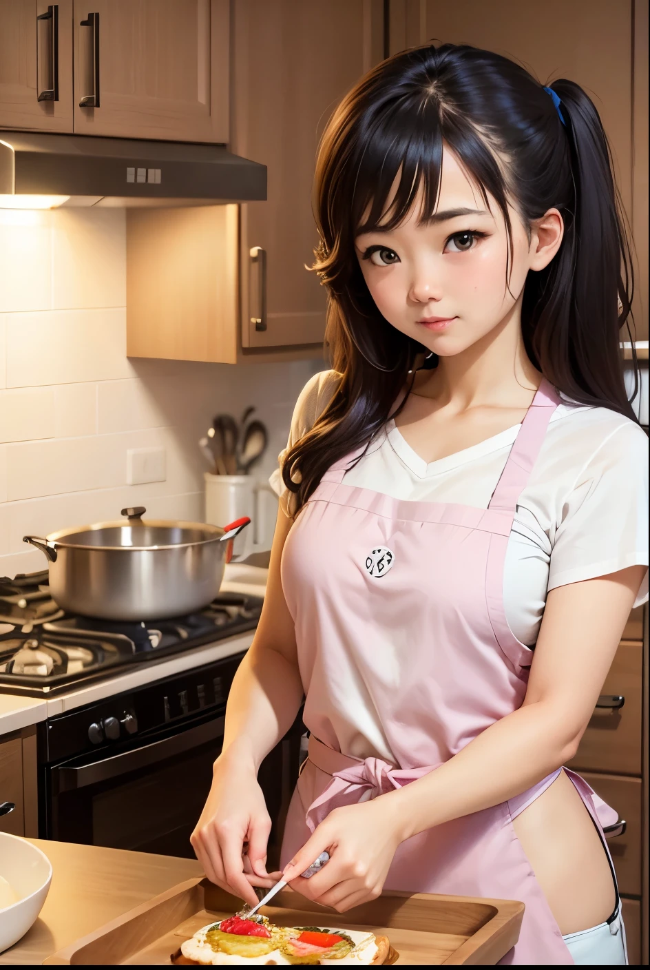cute girl, cook,