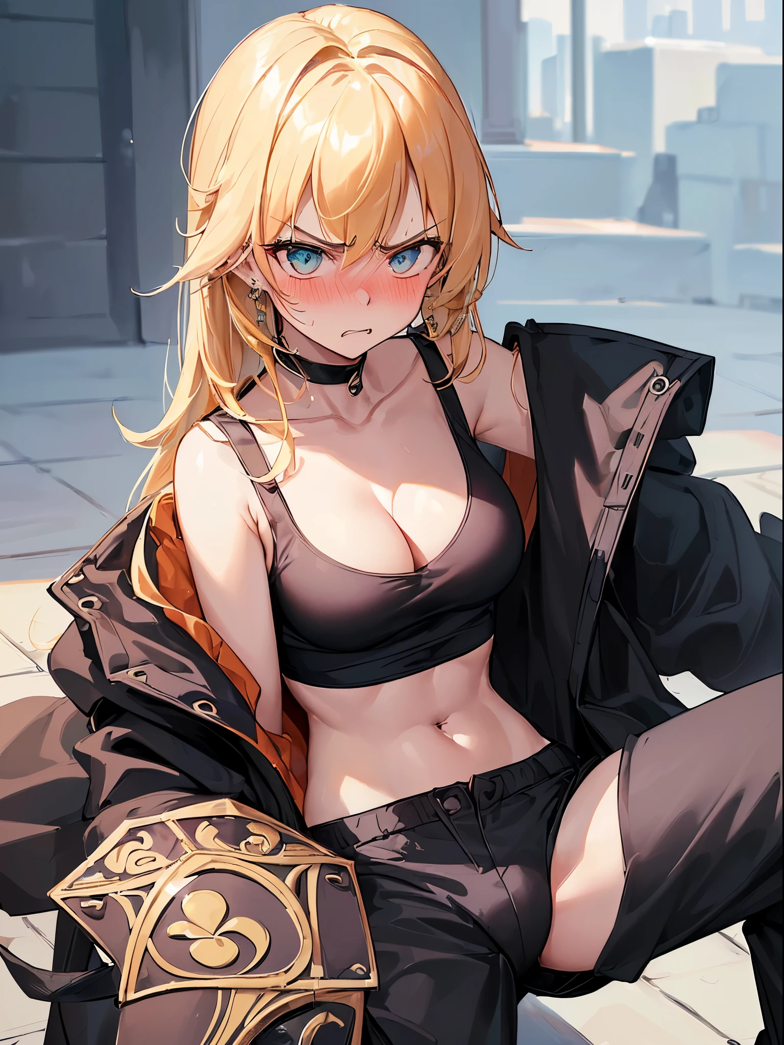 (((masterpiece))), best quality, 16k, 32k, close up, (((1girl ,girl spread legs))),(ultra cute face, nose blush, perfect eyes,golden hair),(((girl,embarrassed, panicking,angry,pleasant sensation))), angry, confused,hands up,clothes, ((flat chest)), (girl,panties), ((standing, leaning forward )), pov face, from above,looking at viewer up,ride on bike,
BREAK (black theme:1.5), ((Black outerwear, oversized black pants, black baggy pants):1.4), (wear a black long-coat with dragon-embroidery over a white tank-top:1.5), ((cleavage, collarbone):1.2), ((navel, ankles):1.3), (pumps:1.2), (earrings:1.2), (kanji, chinese-character:1.2),holding baseball bat