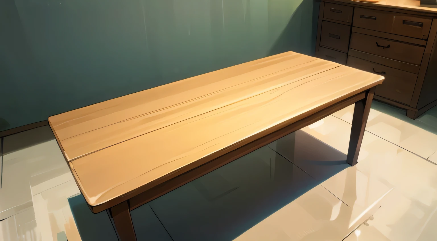 Clean table. There is nothing on the table.