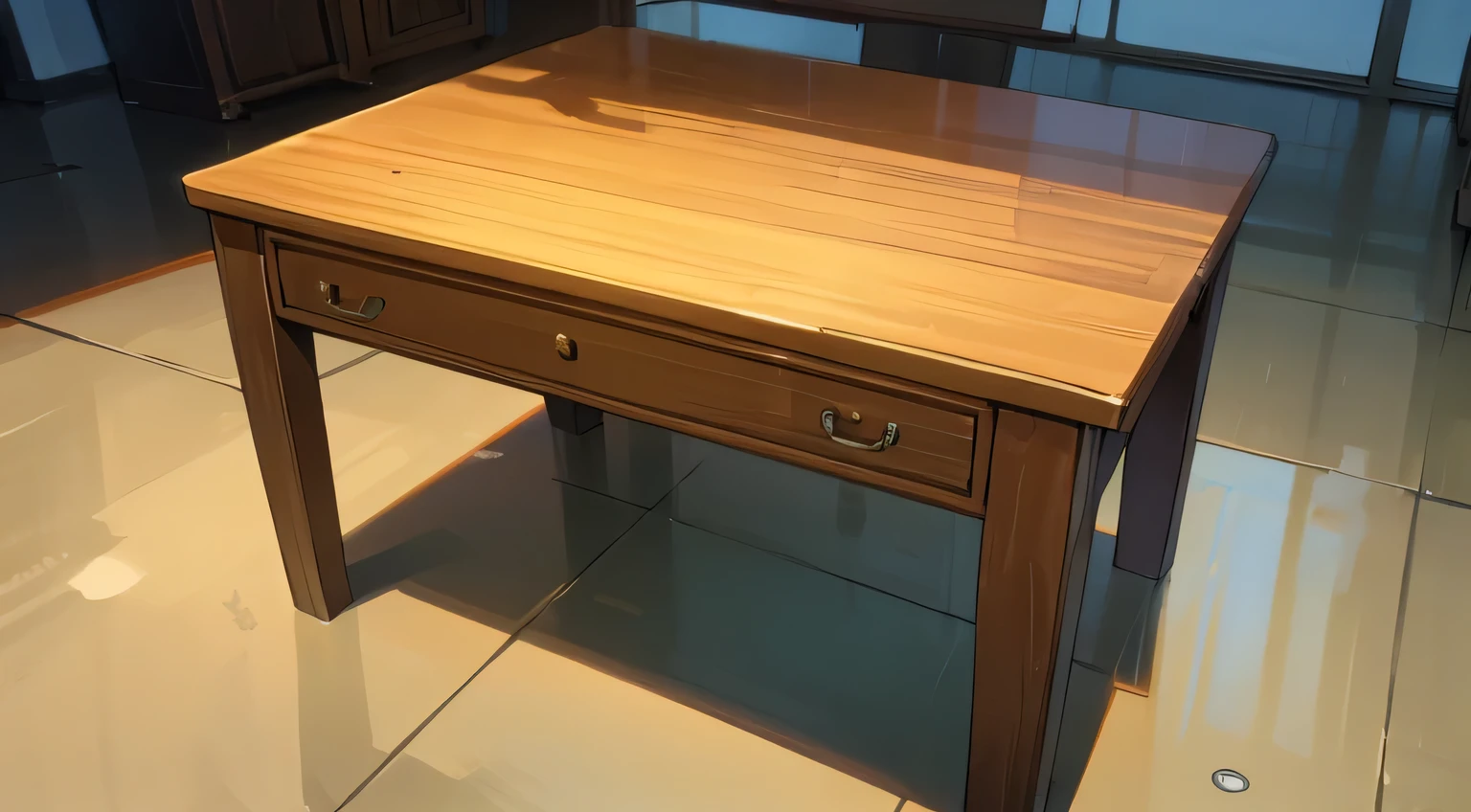 Clean table. There is nothing on the table.
