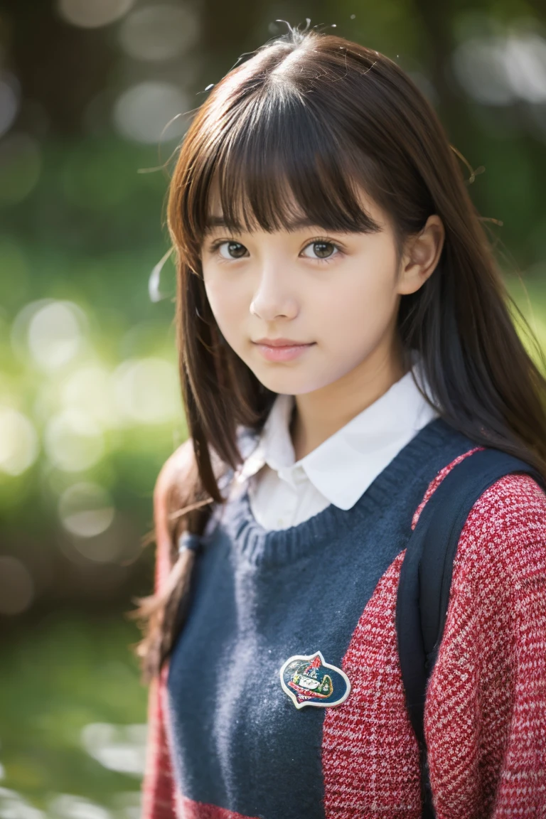 Beautiful girl wearing a down parka、18year old、