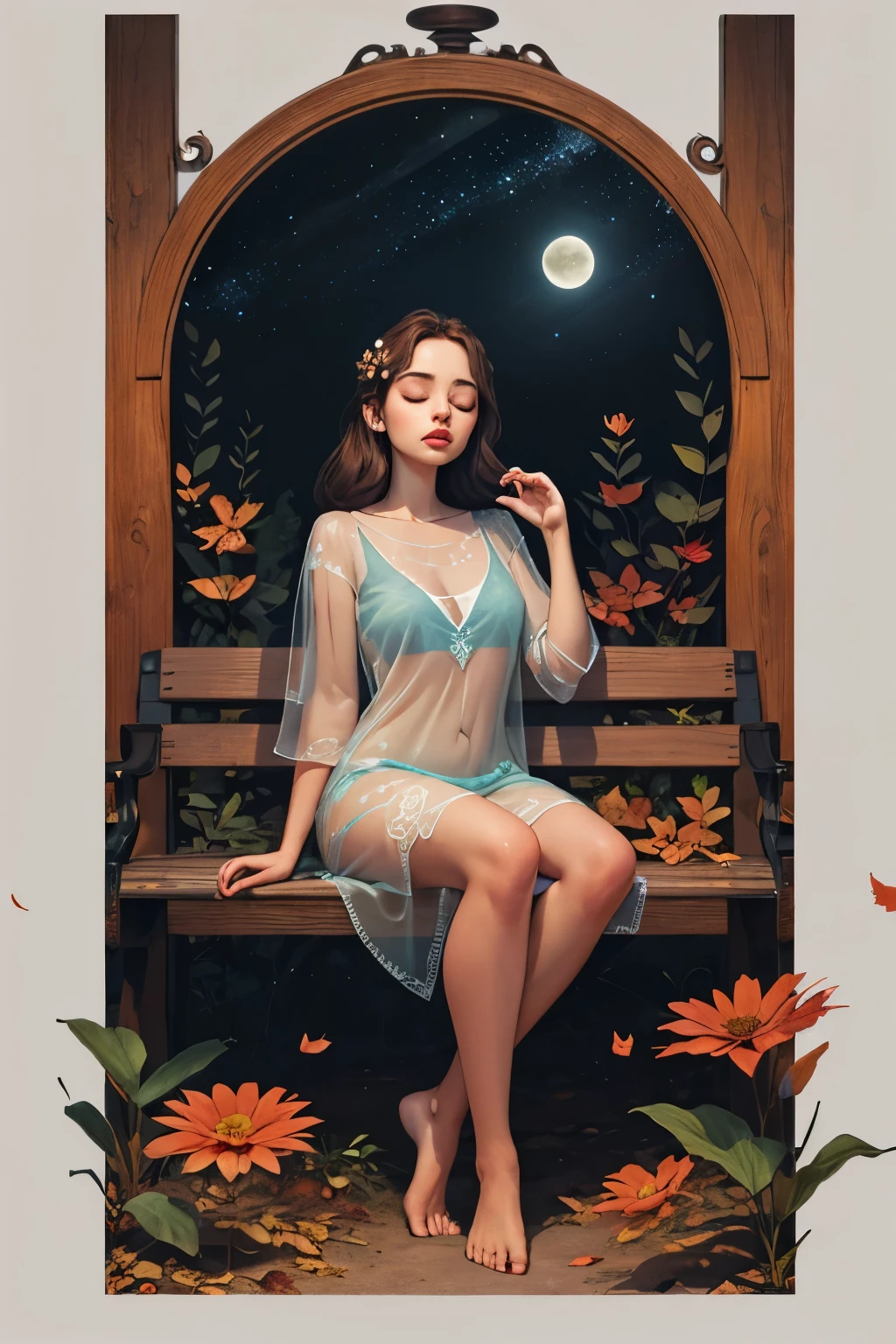 masterpiece), best quality, expressive eyes, perfect face, highly detailed, high resolution, beautiful, (masterpiece), best quality, expressive eyes, perfect face, 1 sexy girl in forest clothes, flowers, leaves, mandalas, fractal, Sleeping Beauty, by Bella🦋 full body, beautiful girl sleeping, room with mirror, girl sleeping in bed and sheets, old clock and lamp on the table, full body, black hair, transparent clothes, open legs, view of the pubic hair, 1 sexy girl in see-through forest clothes, exposed breasts, open see-through t-shirt, mandala and flower tattoos, best quality, masterpiece, illustration, very delicate and beautiful, highly detailed, CG, Unity, 8k wallpaper , ridiculous, huge file size, very wide lens, soft lighting, Sleeping Beauty, by Bella🦋 full body, beautiful sleeping girl, full body, black hair, transparent clothing, slight smile, legs open, pubic hair view, 1 girl sexy in transparent forest clothes, exposed breasts, open transparent t-shirt, tattoos of mandalas and flowers, transparent clothes, transparent clothes showing the naked body, beautiful vagina, vagina with soft hairs, closed eyes, Latin girl sitting on a bench park, girl sitting on a garden bench, oil painting, floating hourglass, ((hourglass in woman's hand)), latin tanned skin, full moon night sky, falling autumn leaves, autumn leaves in the wind, black and brown hair, long hair floating in the wind, girl looking at an hourglass, nsfw,(( Felicity Jones)), (sensual), (Extremely beautiful), (erotic:1.2), (sublime:1.0 ), (Extremely sensitive:1.0), (wise and understanding:1.2), (feminine:1.2), (intricate: 1.2), (masterpiece). ),Extremely detailed, hyper-realistic, deep shadows and bright highlights, perfectly detailed face, (transparent), (accentuated curves), slim build, perfect slim thighs, perfect feet, entire body shown, (high quality), (extremely delicate and beautiful), (natural postures, natural expression), (skin teeth), (realistic shiny hair, realistic shiny skin, nsfw,sfw