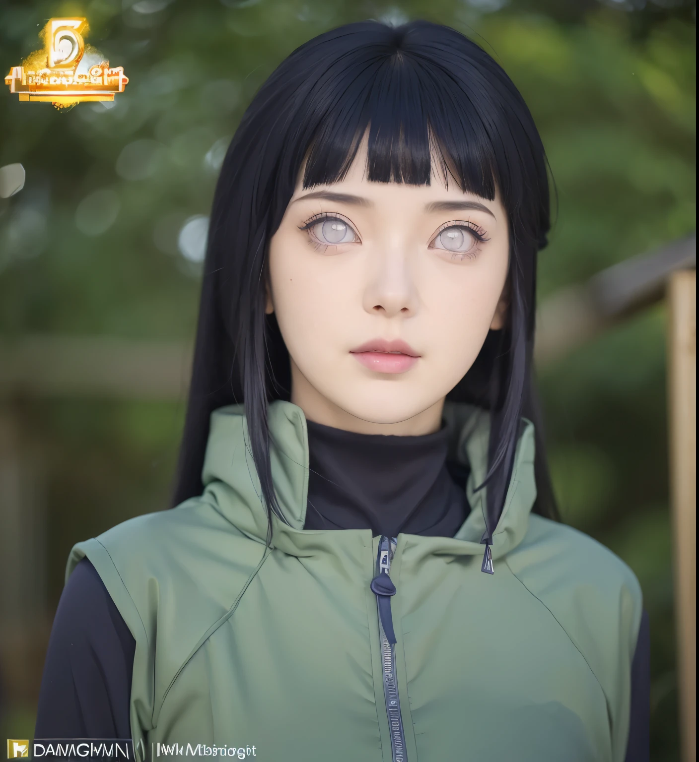 (RAW Photo:1,2), (masterpiece:1,3), hinata\(boruto), 1girl, solo, young female, (best quality:1,4), ultra high resolution, 8k, top quality, (realistic, photo-realistic:1.37), ultra-detailed, best quality, ultra-high resolution, professional lighting, physically-based rendering, sharp focus, good composition, (bokeh:1.2), (full body), outdoors, looking at viewer, perfect composition, detailed lips, big breast, beautiful face, body propotion, blush, (pink lips), ((long hair)), (purple eyes), soft gaze, sad smile, super realistic, detailed, photoshoot, realistic face and body, realistic hair, realistic eyes, realistic nose, realistic lips, (((dark blue hair))), 25 years old girl,