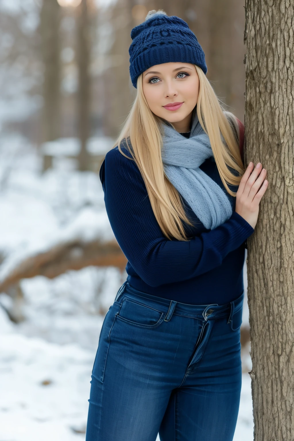 Anna semenovich long straight blonde hair with curves
