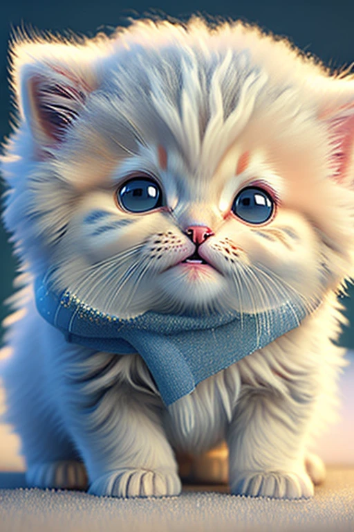 In this ultra-detailed CG art, cute kittens, meter, Best Quality, High resolution, intricate detailes, Fantasia, Cute animals, Opening Mouth, laugh, vivd colour