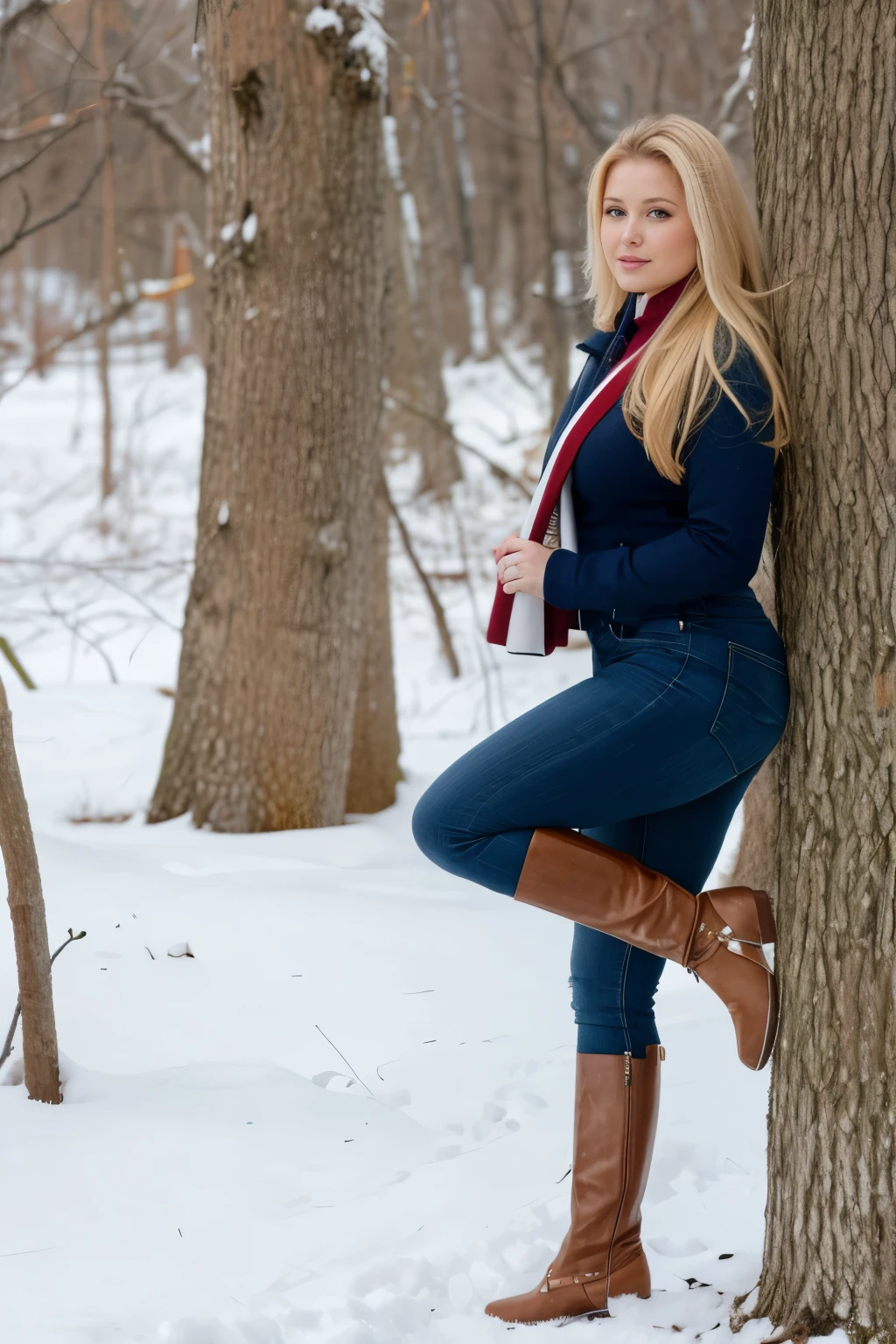 Anna semenovich long straight blonde hair with curves
