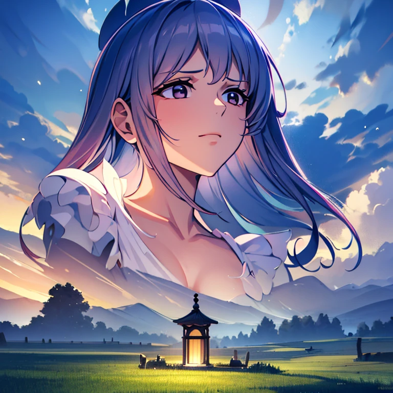 Masterpiece, Highest quality, (highly detailed CG Unity 8k wallpaper) (Highest quality), (Meilleure illustration), (Meilleure ombre) Nature », ciel, nuage, pétales de feuilles délicats tombant à la lumière de l'air Suivi, Ultra detail --V6